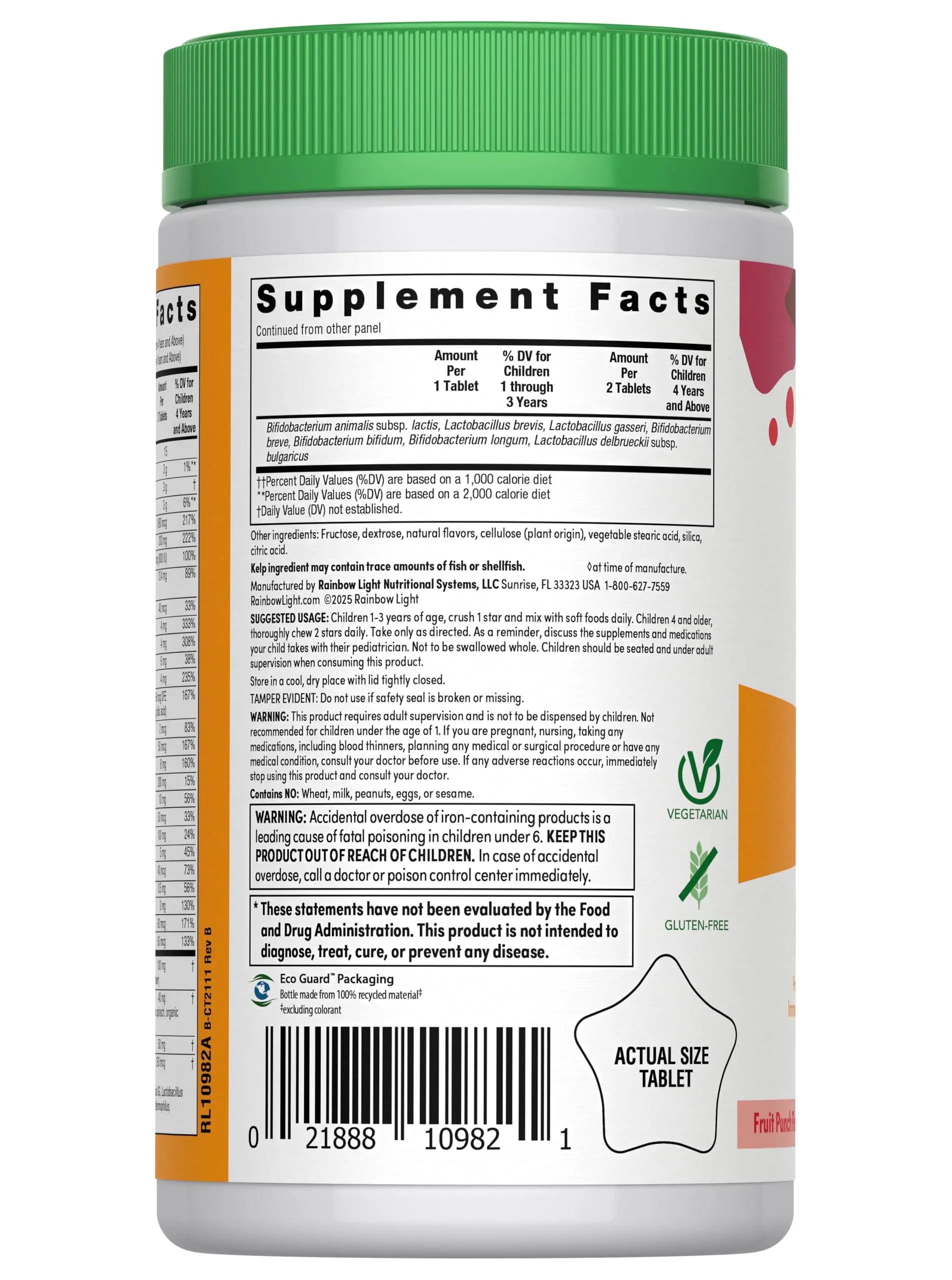 Rainbow Light Kids One Multivitamin Tablets, Provides Healthy Growth and Immune Support, with Vitamin C, Zinc, & B Complex Rainbow LightAu supplements