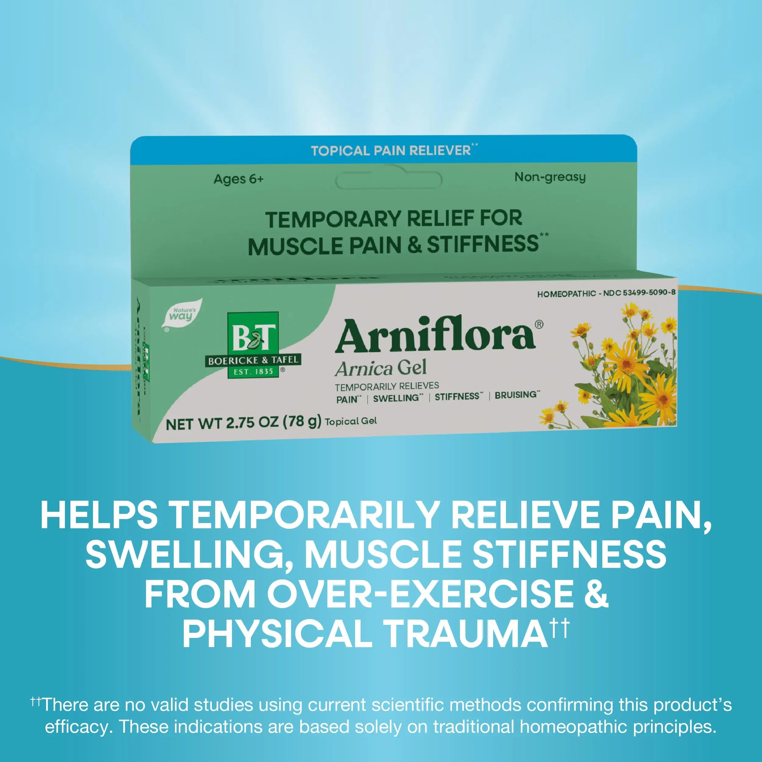 Nature's Way Boericke & Tafel Arniflora Arnica Gel, Temporarily Relieves Pain*, Swelling*, Stiffness*, 2.75 Oz (Packaging May Vary) Nature's WayAu supplements