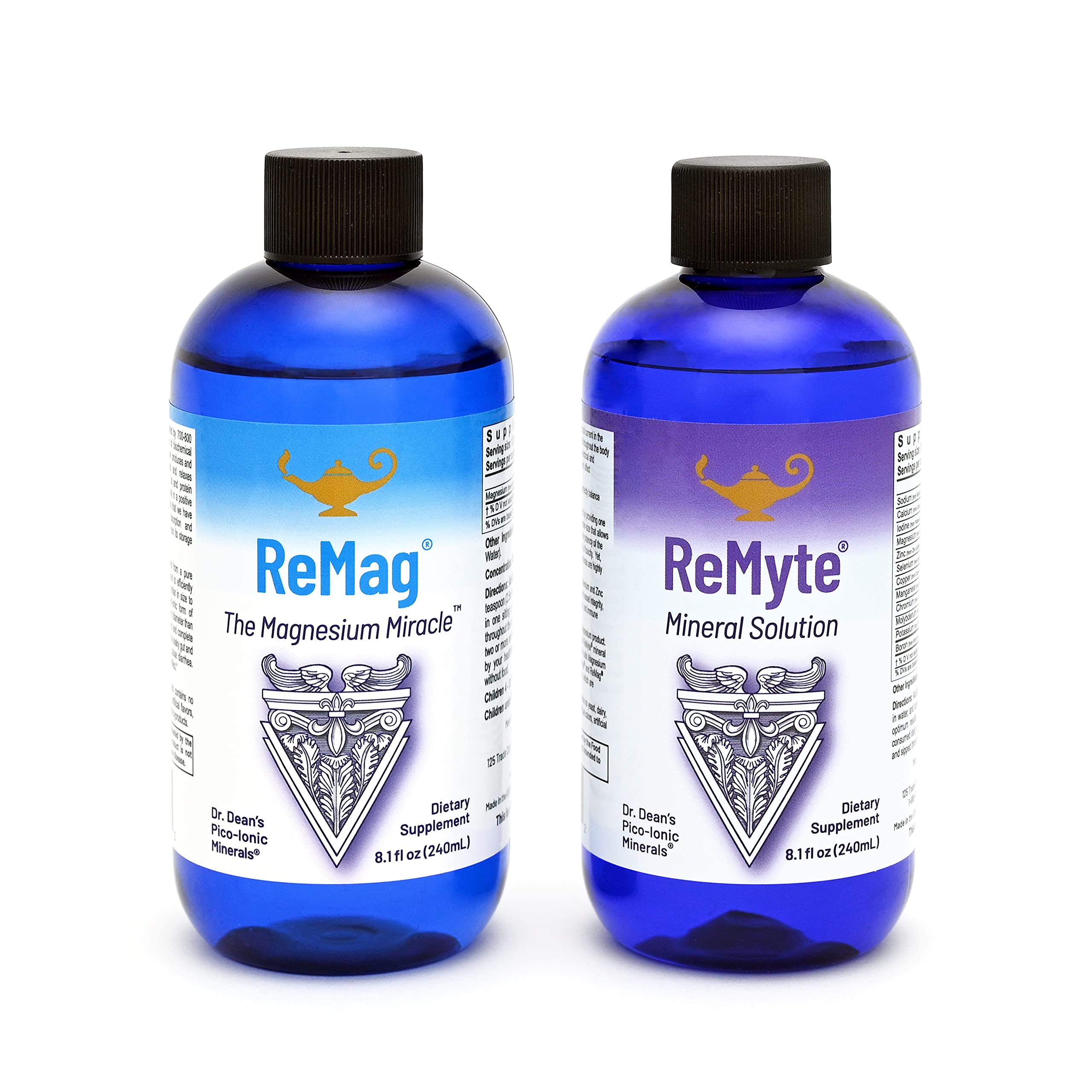 RnA ReSet ReMag & ReMyte – Liquid Magnesium and Multi-Mineral Supplement Bundle, 8.1 Fl Oz Each (2-Pack) NSF Certified RnA ReSetAu supplements