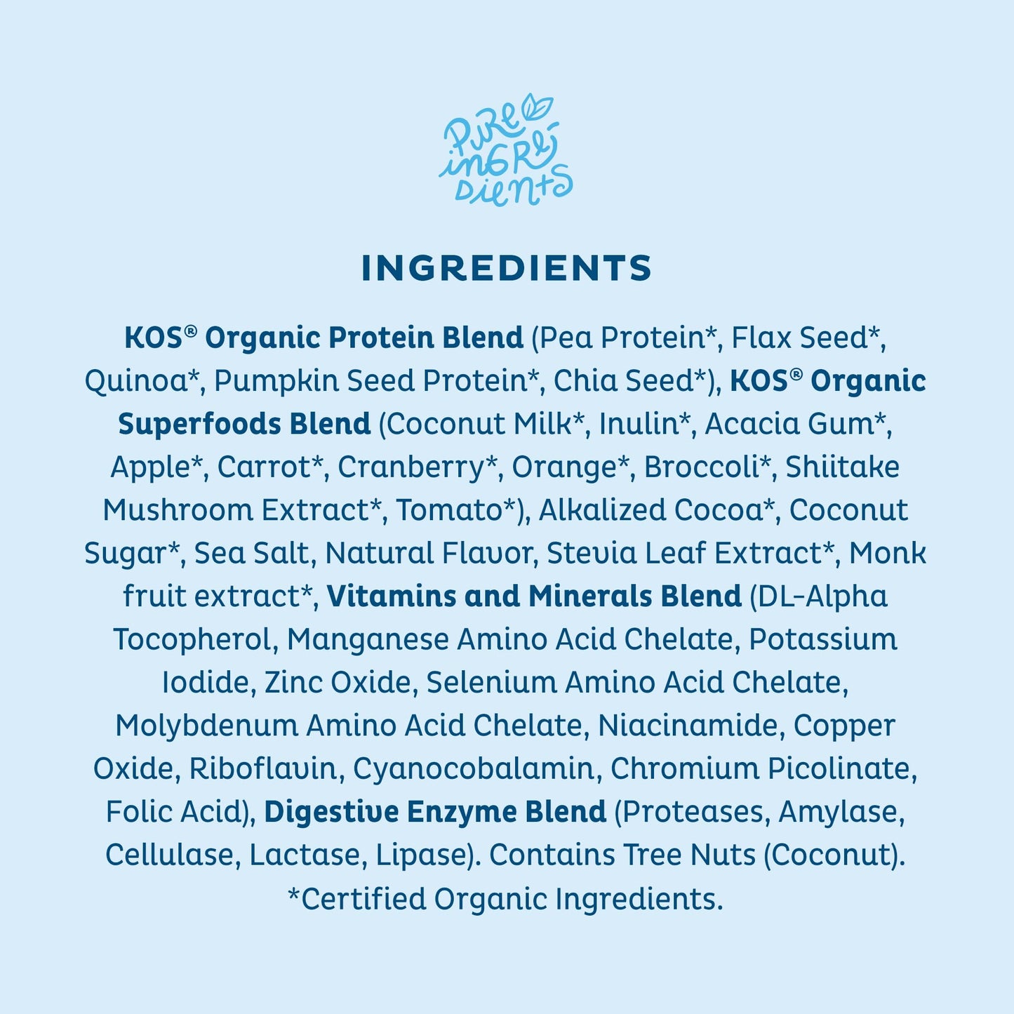 KOS Plant Based Protein Powder, Blueberry Muffin - Organic Pea Protein Superfood KOSUS supplements