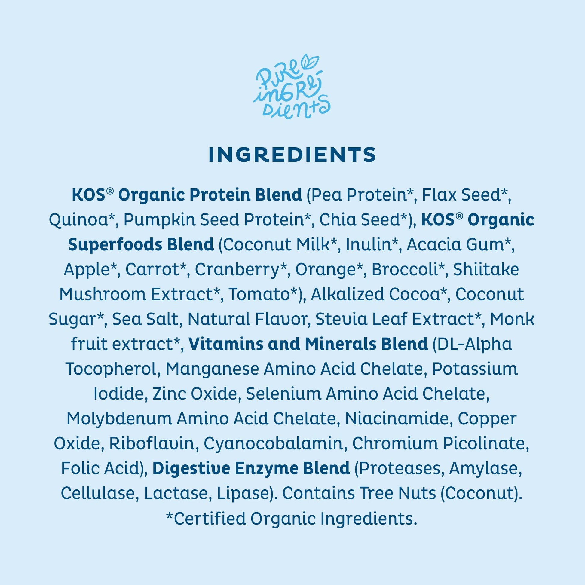 KOS Plant Based Protein Powder, Blueberry Muffin - Organic Pea Protein Superfood KOSUS supplements