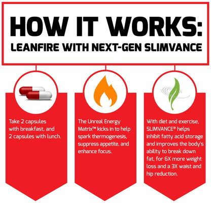 FORCE FACTOR LeanFire with Next-Gen SLIMVANCE Advanced Thermogenic Fat Burner Force FactorUS supplements