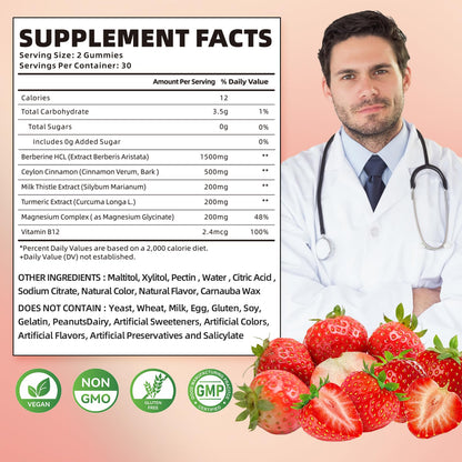 softbear Berberine with Ceylon Cinnamon Gummies-99% Purity Berberine HCL Supplements softbearUS supplements
