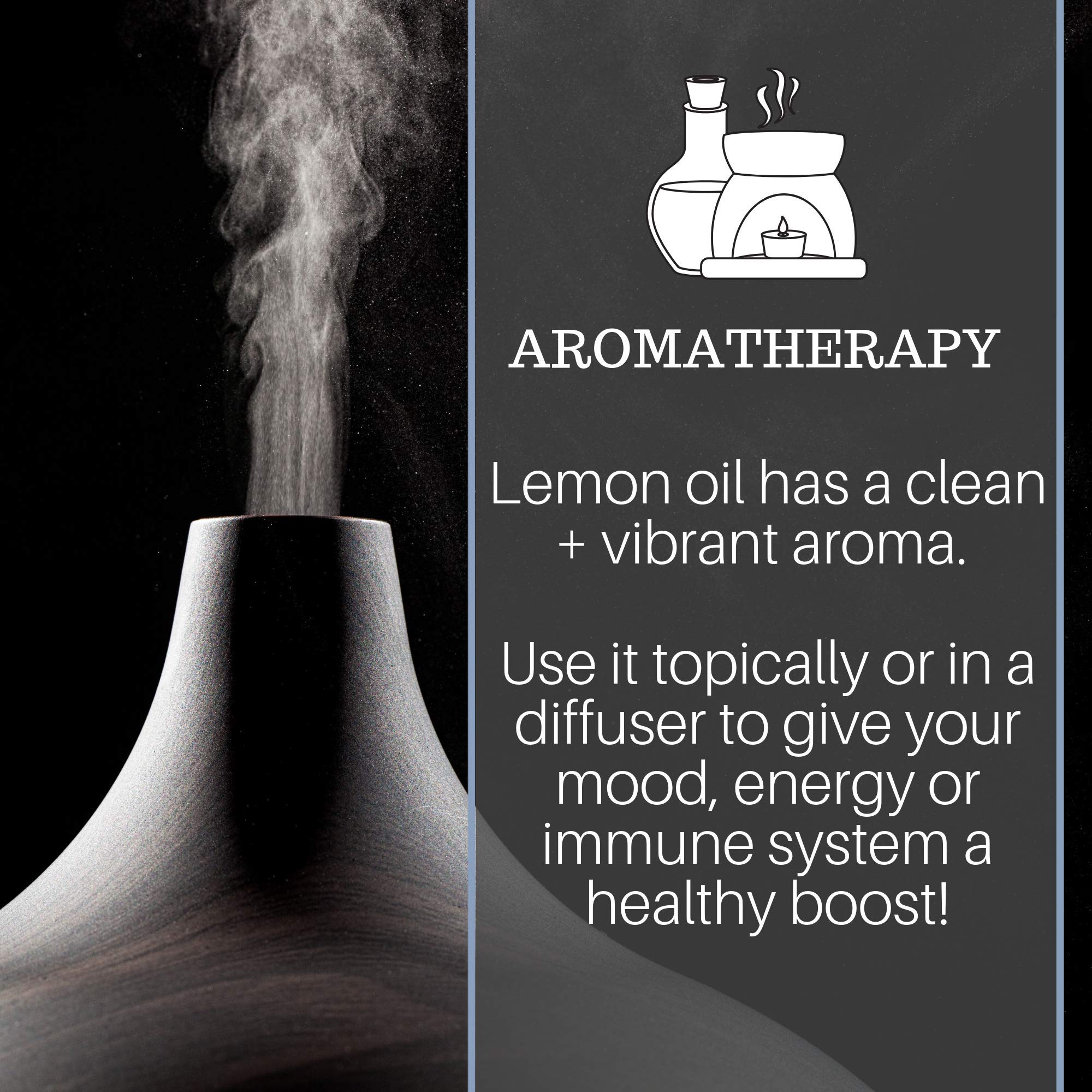 Lemon Essential Oil, 4 fl oz - 100% Pure & Undiluted Lemon Oil for Diffuser and DIY - Natural Deodorizer Pure Body NaturalsAu supplements