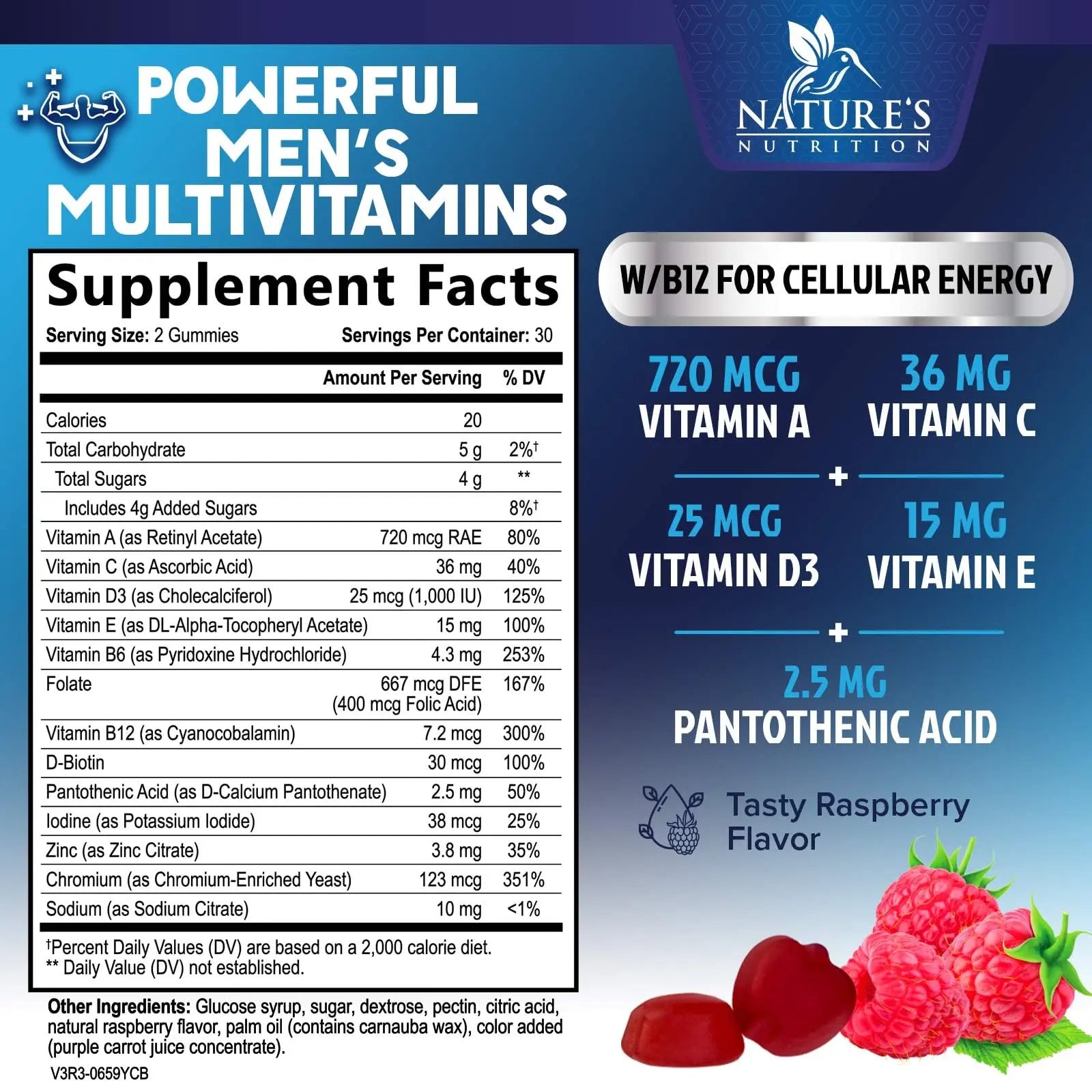 Multivitamin for Men - Complete Daily Mens Multivitamin Gummies with Vitamin D, B Vitamins, Zinc & More - Energy, Memory, Focus & Immune Health Support Nature's NutritionAu supplements