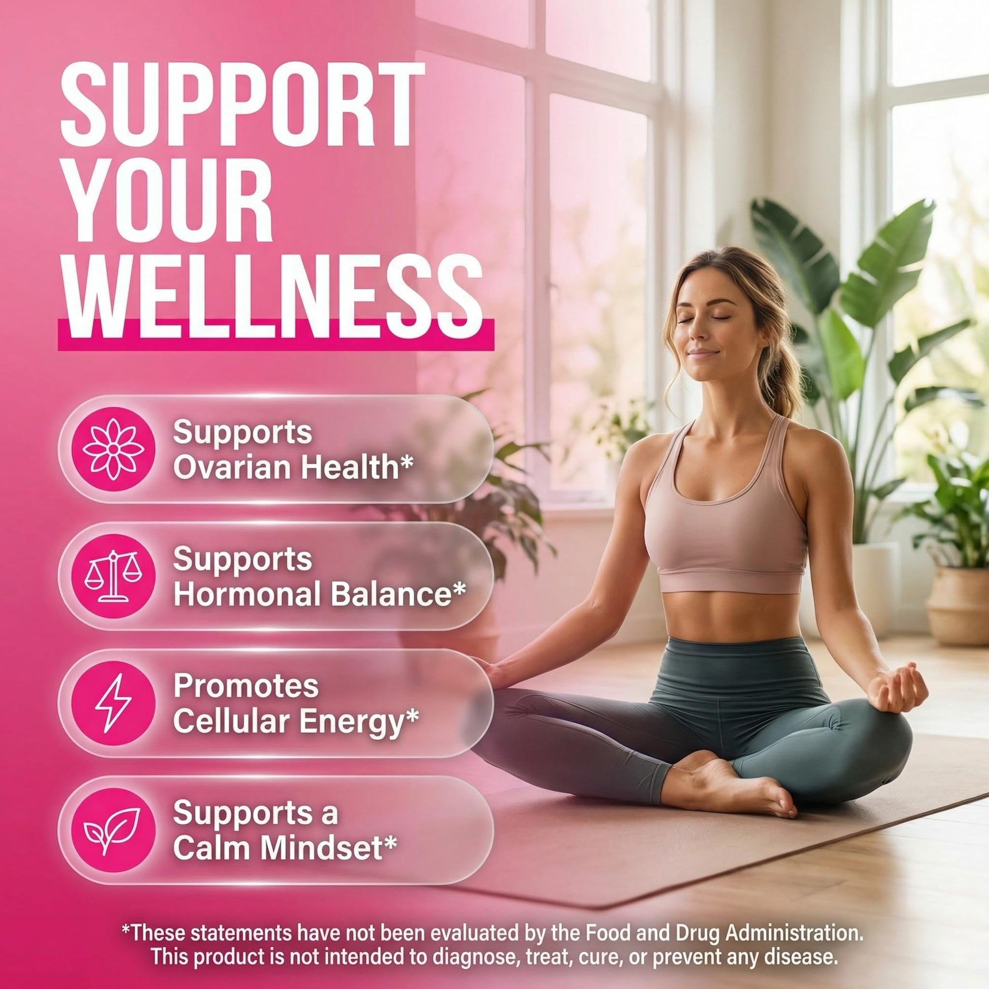 OVA Bloom Ovarian Support Gummies Myo Inositol D-Chiro Inositol Choline Flax Biotin Riboflavin Thiamin Niacin Ashwagandha DIM Maca Root Vitamin C D3 B12 Zinc 60 Count By Clean Nutra Clean NutraceuticalsAu supplements
