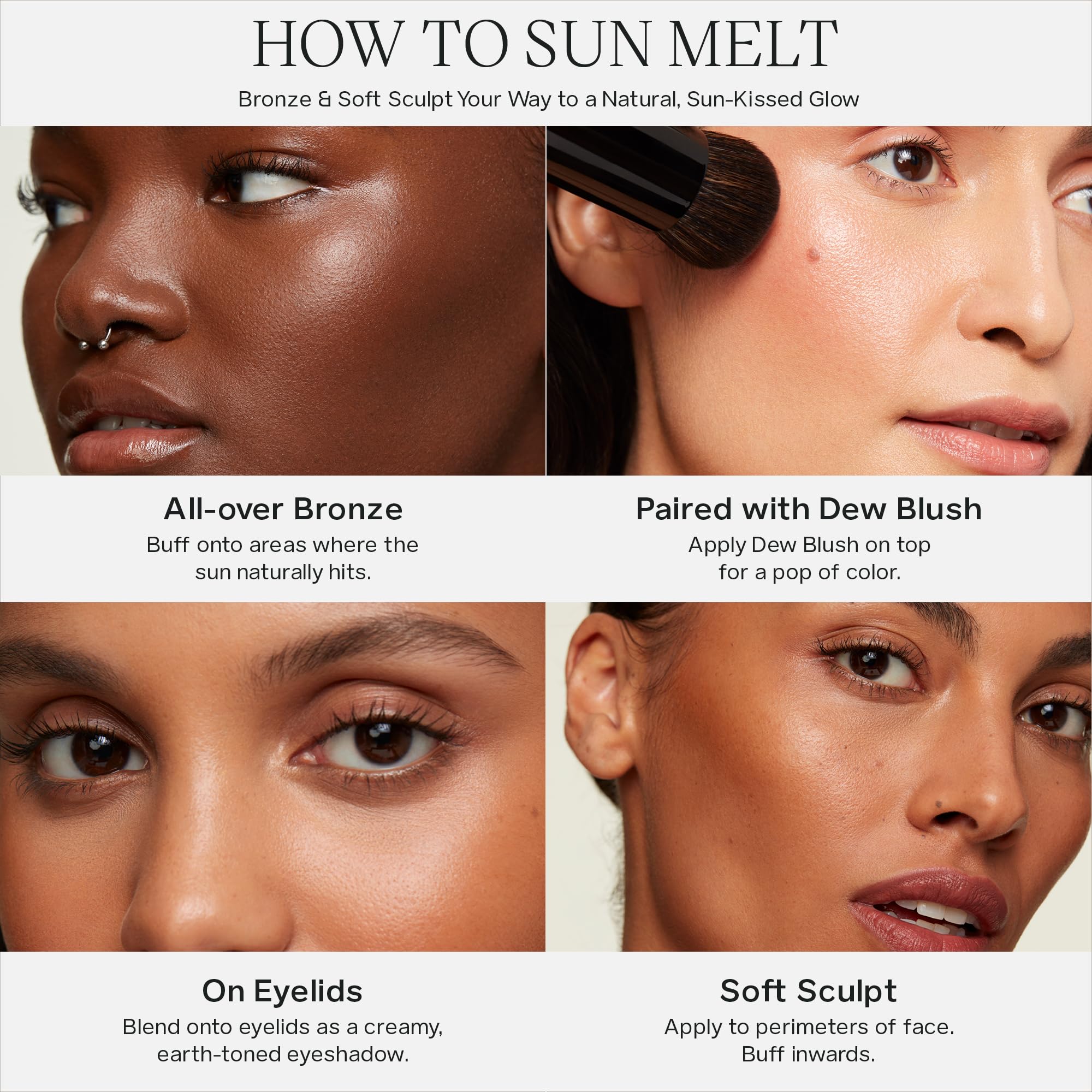 Saie Sun Melt Duo - The Big Brush - Soft, Multi-Use Liquid + Cream Makeup Brush With Synthetic Bristles Bundled With Sun Melt Bronzer in Tan Bronze - Buildable Cream Contour with Velvet Finish (1 oz) SaieAu supplements