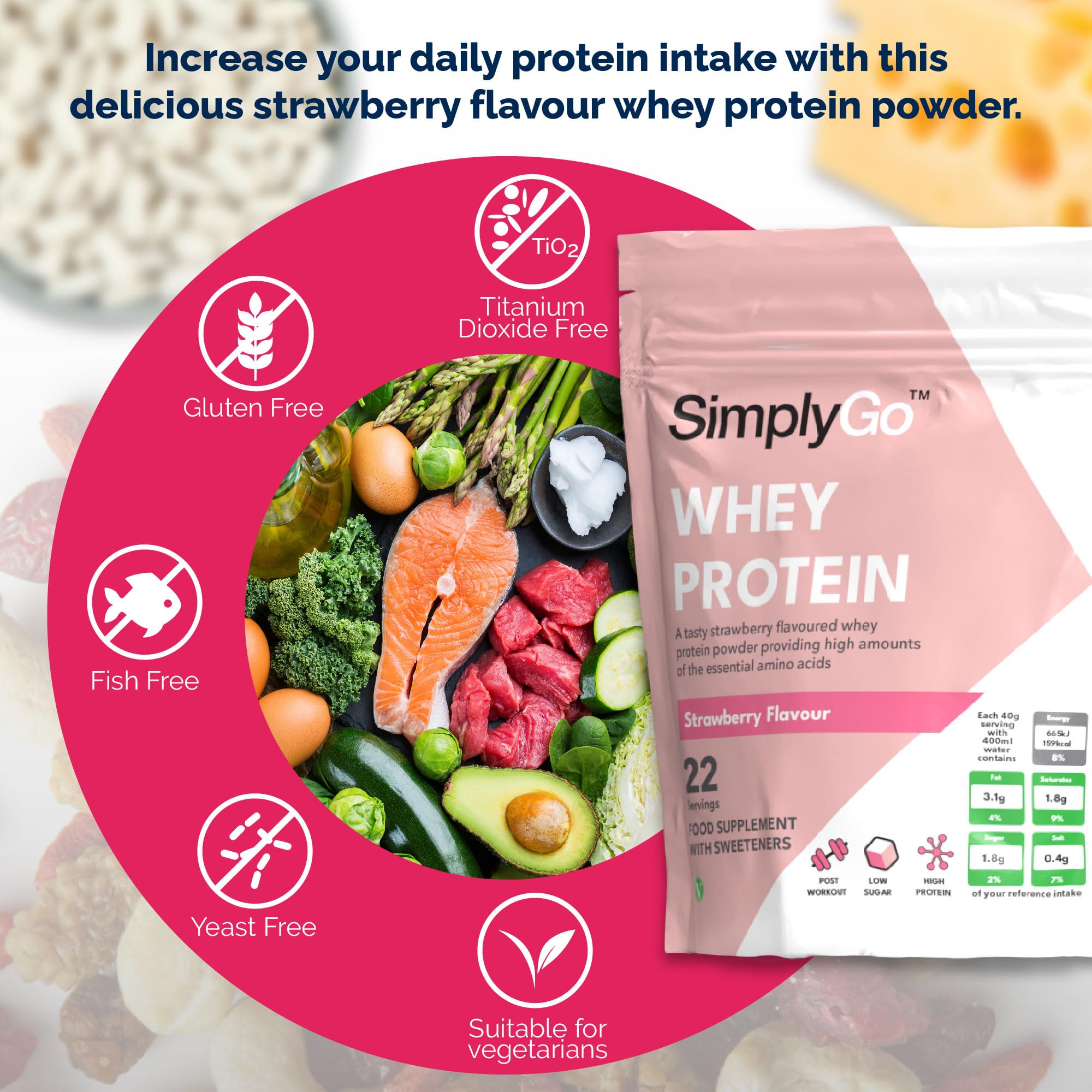 SimplyGo Whey Protein Powder | 900g | Simply Add 30g to Water, Juice or Shakes Simply SupplementsAu supplements