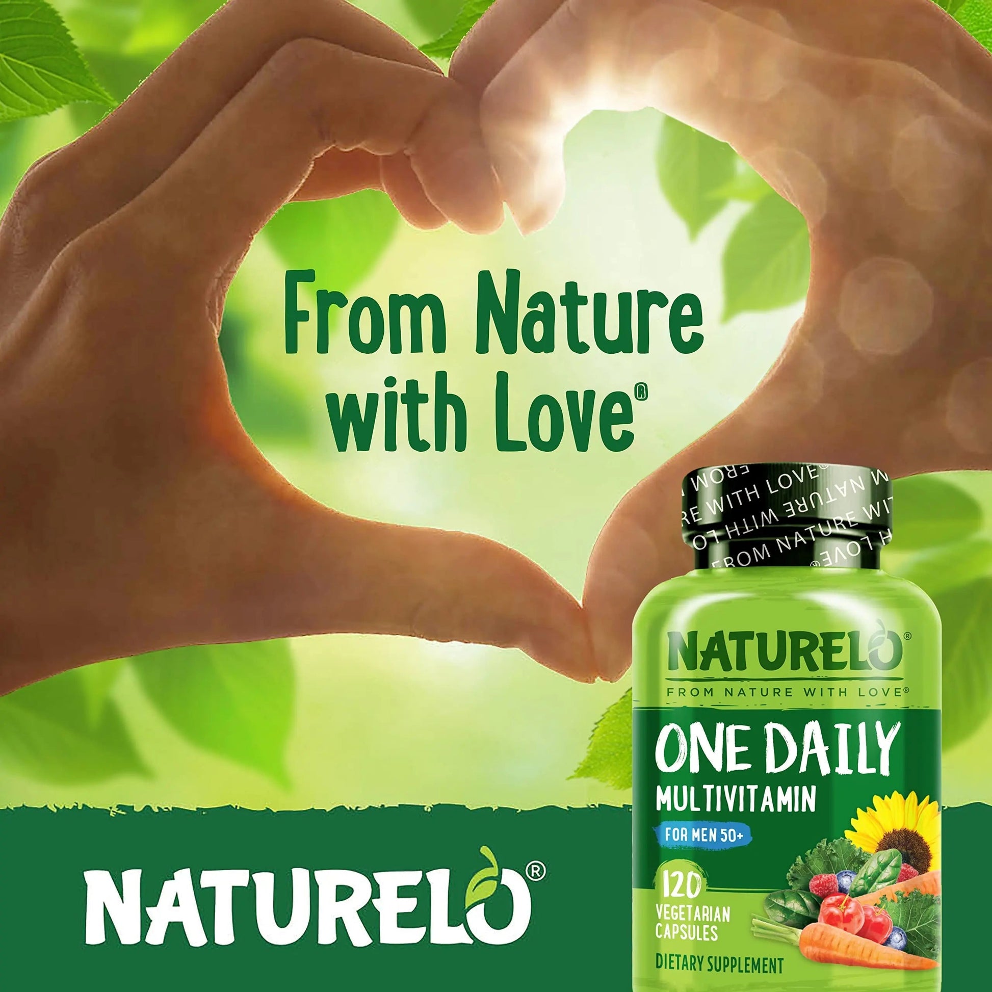 NATURELO Mens Multivitamins for Men 50+ - One Daily Multivitamin for Men with Vitamins, Minerals & Organic Whole Foods, Boost Energy & Health, NATURELOAu supplements