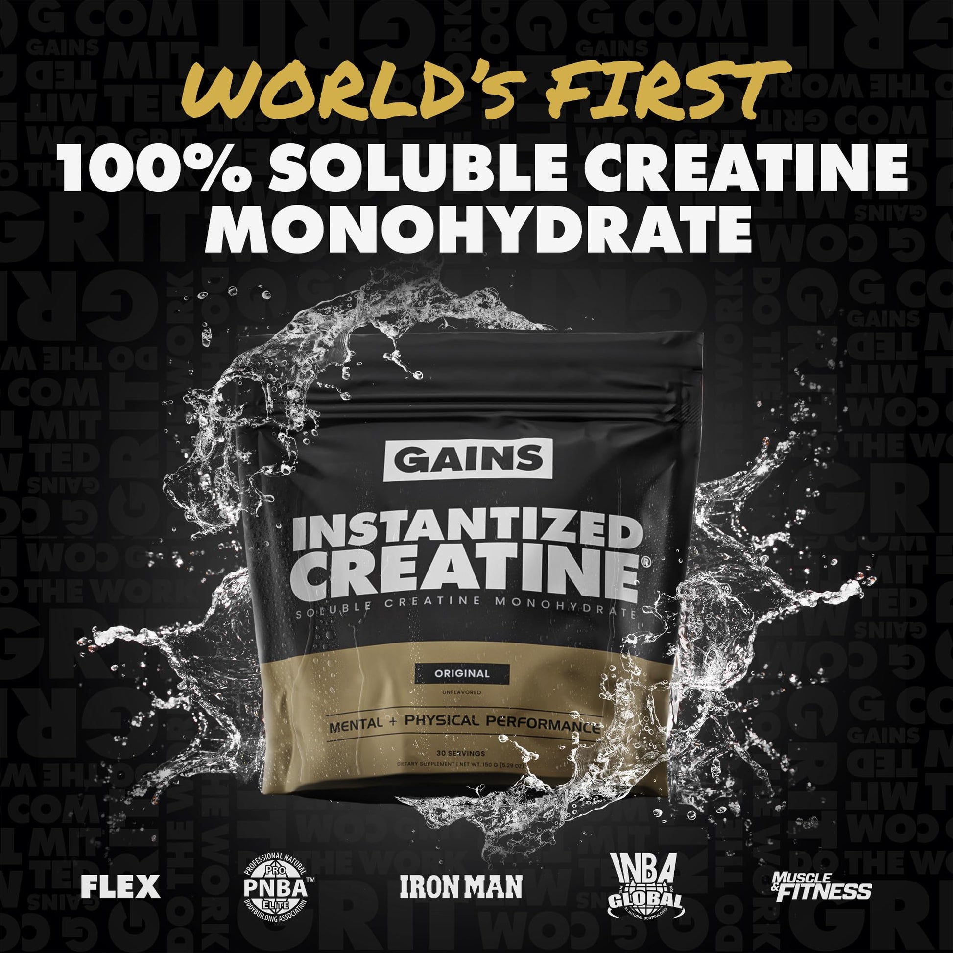 Gains in Bulk Instantized Creatine Monohydrate for Women and Men, Soluble Creatine Powder, Supports Muscle Building, Strength and Performance, Bodybuilding Supplements, Unflavored, 30 Servings GAINS IN BULK GAINSINBULK.COMAu supplements