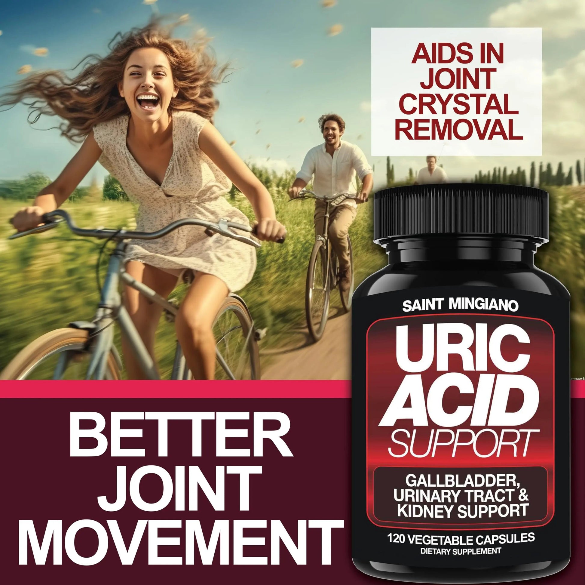 Saint Mingiano Uric Acid Flush for Gout Support -120 Capsules - Supports Kidney Cleanse Detox & Repair, Gallbladder & Urinary Tract Issues - Essential for Detox & Joint Support - Cranberry Extract Saint MingianoAu supplements