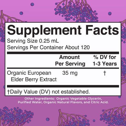MaryRuth Organics Toddler Elderberry Syrup, USDA Organic Elderberry, Sugar Free Kids Immune Support Supplement for Ages 1-3 Years, Clean Label Project Verified®, Vegan, Non-GMO, Gluten Free, 1 Fl Oz MARYRUTH'SUS supplements
