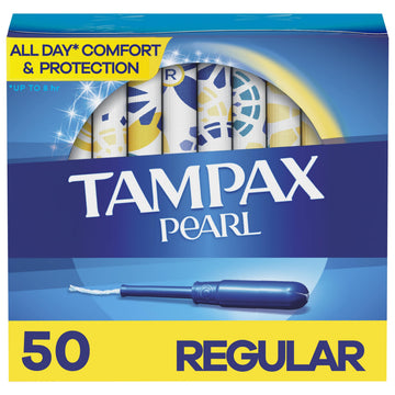 Tampax Pearl Tampons Regular Absorbency, With Leakguard Braid, Unscented, 50 Count TampaxAu supplements