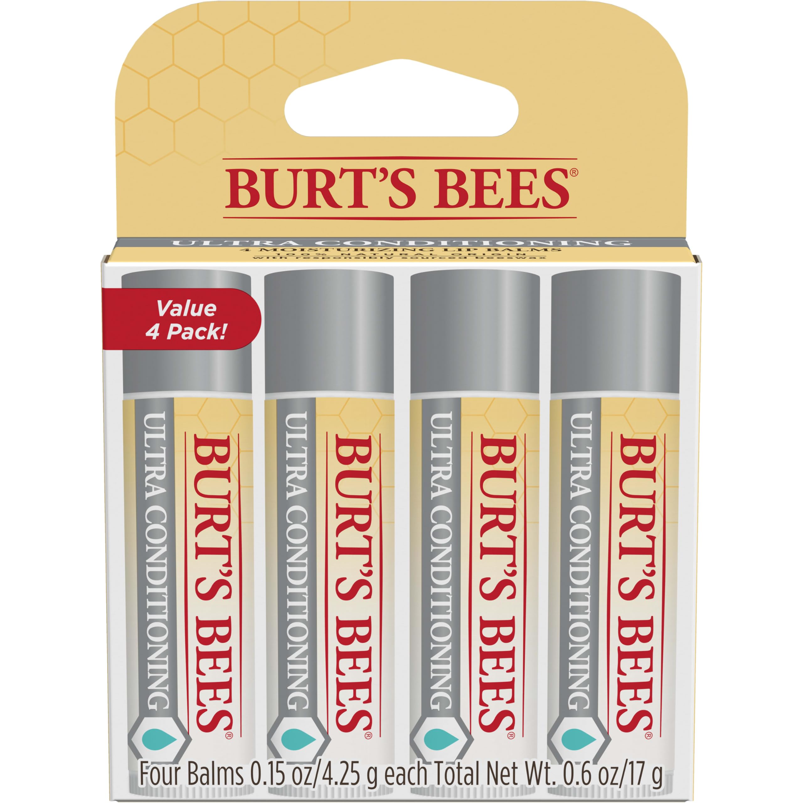 Burt's Bees Easter Basket Stuffers, Balm Bouquet Lip Balm Set, Original Beeswax, Vanilla Bean, Cucumber Mint, Coconut & Pear Pack, Natural Origin Lip Treatment, 4 Tubes, 0.15 oz. Burt's BeesAu supplements