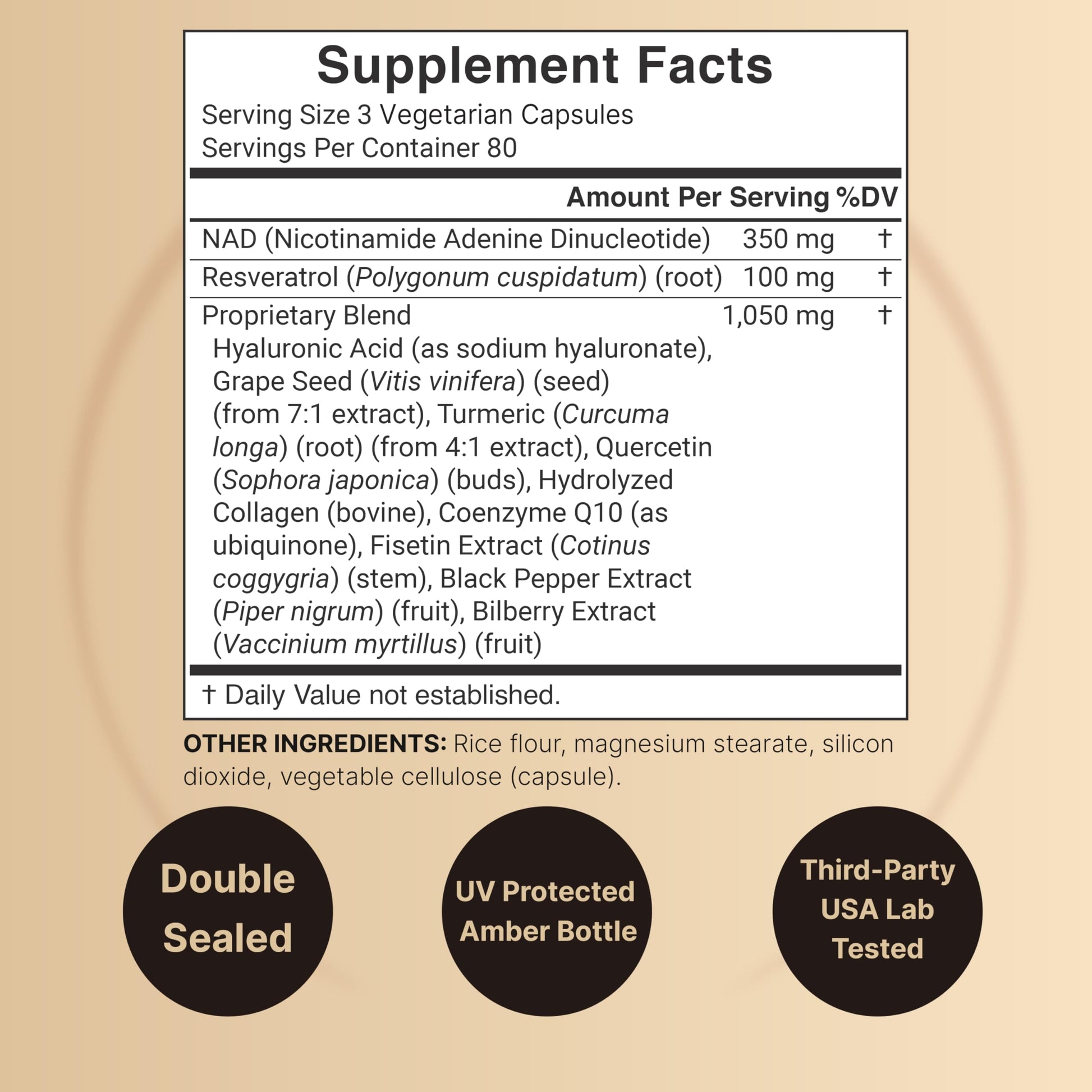NatureBell NAD+ Complex 1,500mg Per Serving, 240 Veggie Capsules | NMN Supplement Alternative | NAD Plus Resveratrol, Hyaluronic Acid, Quercetin, Fisetin, Collagen, & More – Non-GMO NatureBellAu supplements