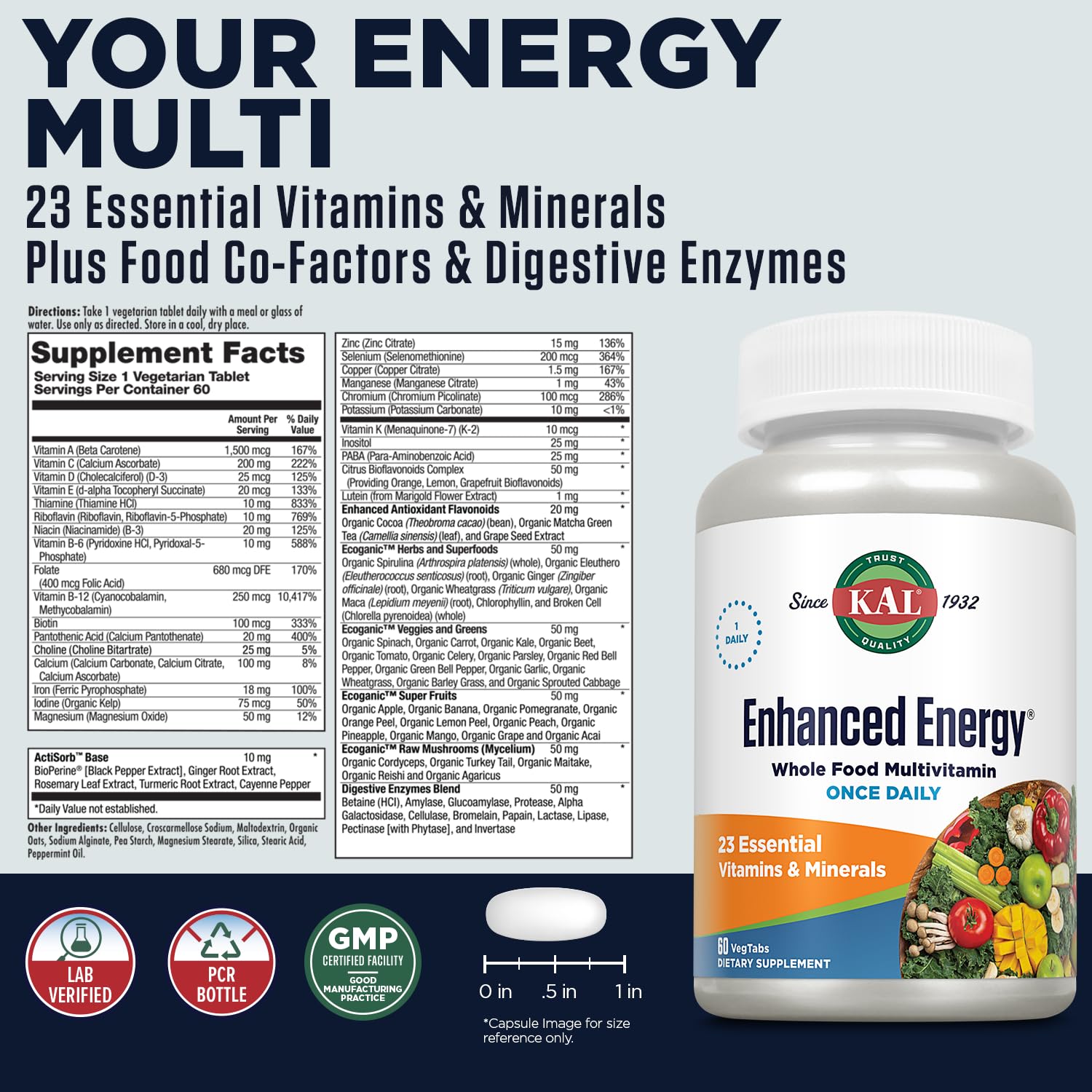 KAL Enhanced Energy Tablets, 60 Count KALAu supplements