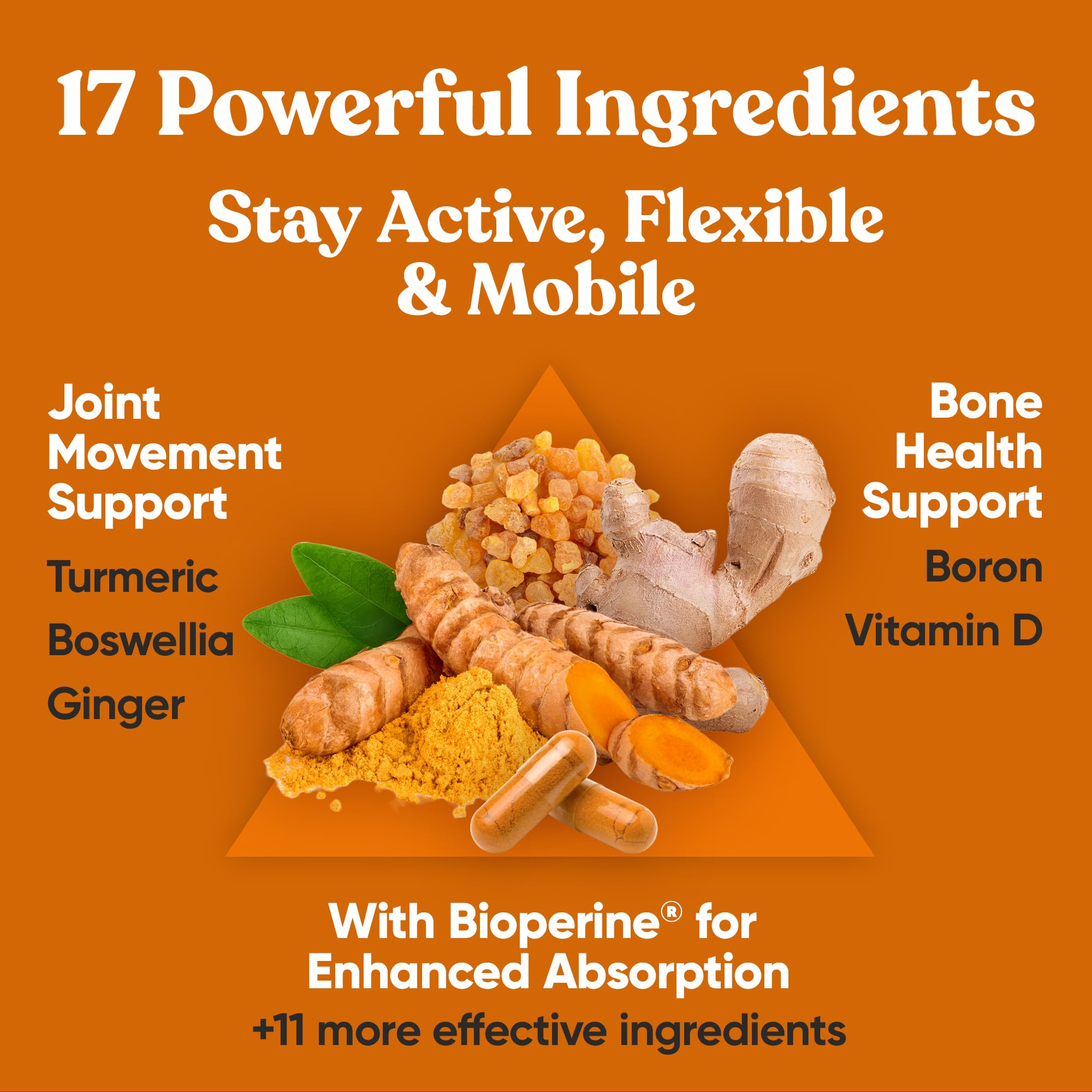 Primal Joint & Mobility Support - Advanced Joint Support Supplement for Women and Men - Turmeric, Boswellia, Ginger and Boron for Whole-Body Flexibility, Joint Health & Comfort - 60 Veg Soft Capsules Eu NaturalAu supplements