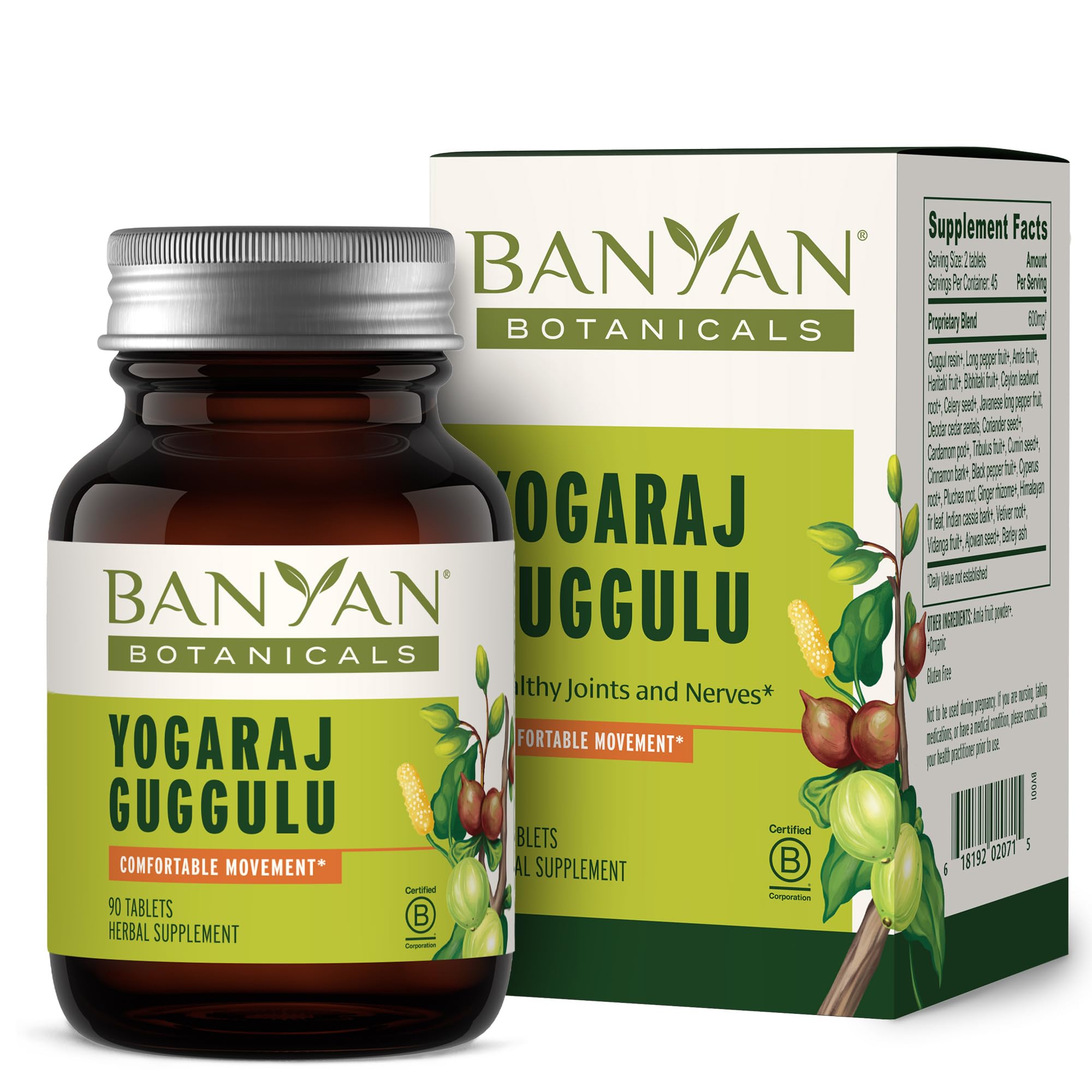 Banyan Botanicals Organic Yogaraj Guggulu – Joint Support & Mobility Supplement – Ayurvedic Herbal Blend for Flexibility, Neuromuscular Comfort – Deep Systemic Detox – 90 Tablets – USDA Organic* Banyan BotanicalsAu supplements