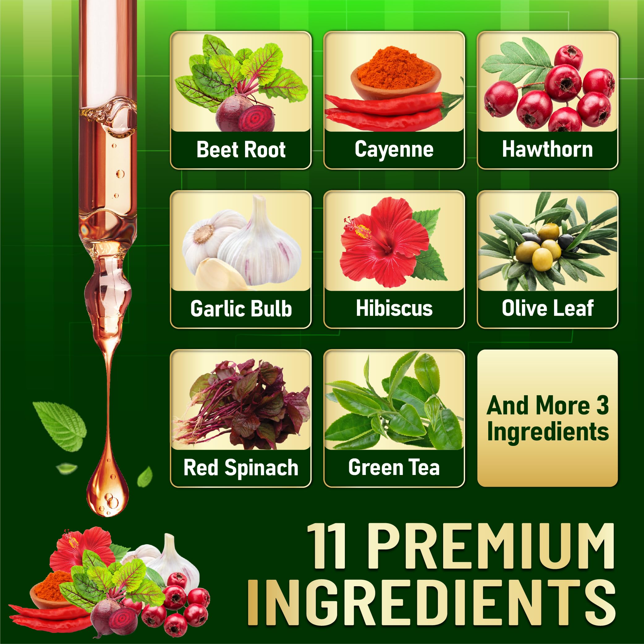 11in1 Beet Root Liquid Supplement - for Support Immune, Energy - with Vitamin D3, Vitamin K2, Hawthorn Berry, Cayenne Pepper, Garlic, Hibiscus, Olive, Red Spinach, Green Tea - 1 FL Oz - 30 Servings WELBUDAAu supplements