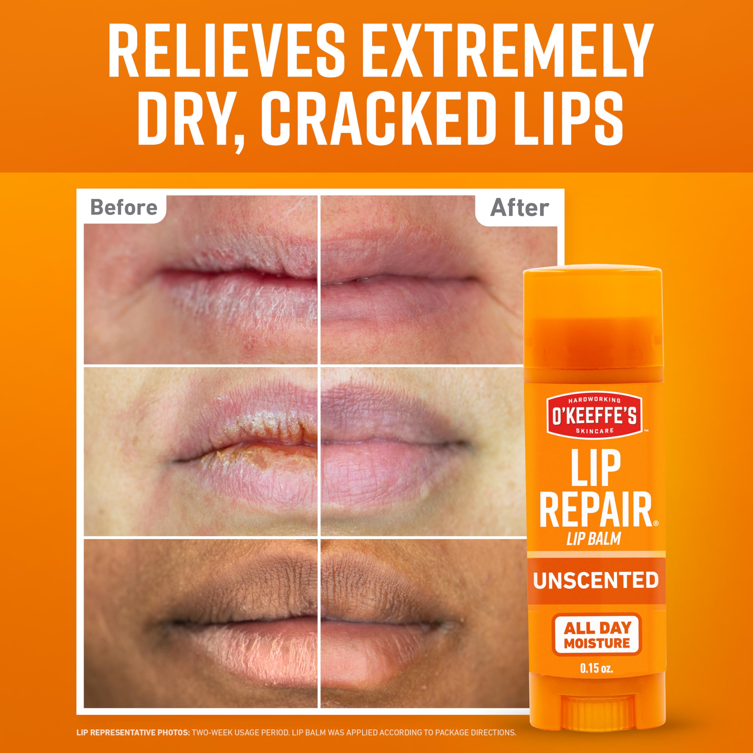 O'Keeffe's Lip Repair Unscented Lip Balm for Dry, Cracked Lips - Stick (3 Pack) - Moisturizer for Very Dry Lips O'Keeffe'sAu supplements