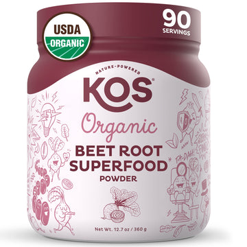 KOS Organic Beet Root Powder - USDA Certified, Nitric Oxide Booster, Non-GMO, Gluten KOSAu supplements