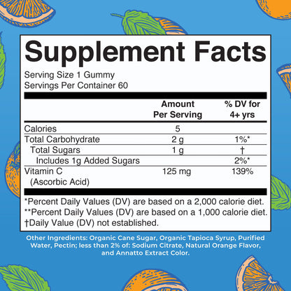 MaryRuth Organics Vegan Vitamin C Gummies | 2 Month Supply | Immune Support Supplement for Adults & Kids | Chewable Vitamin C Gummy Vitamins | Non-GMO | Pectin Based | 60 Count MARYRUTH'SUS supplements