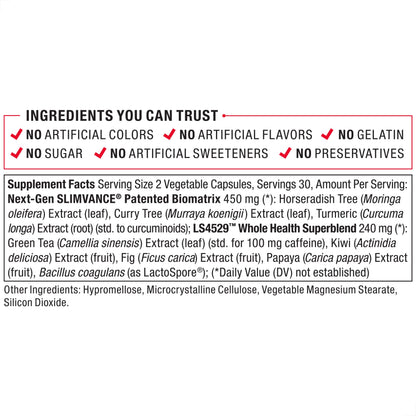 FORCE FACTOR ProbioSlim with Next-Gen SLIMVANCE Thermogenic + Probiotic Fat Burner Force FactorUS supplements
