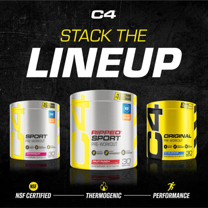 C4 Ripped Sport Pre Workout Powder Fruit Punch - NSF Certified for Sport + Sugar Free CellucorUS supplements