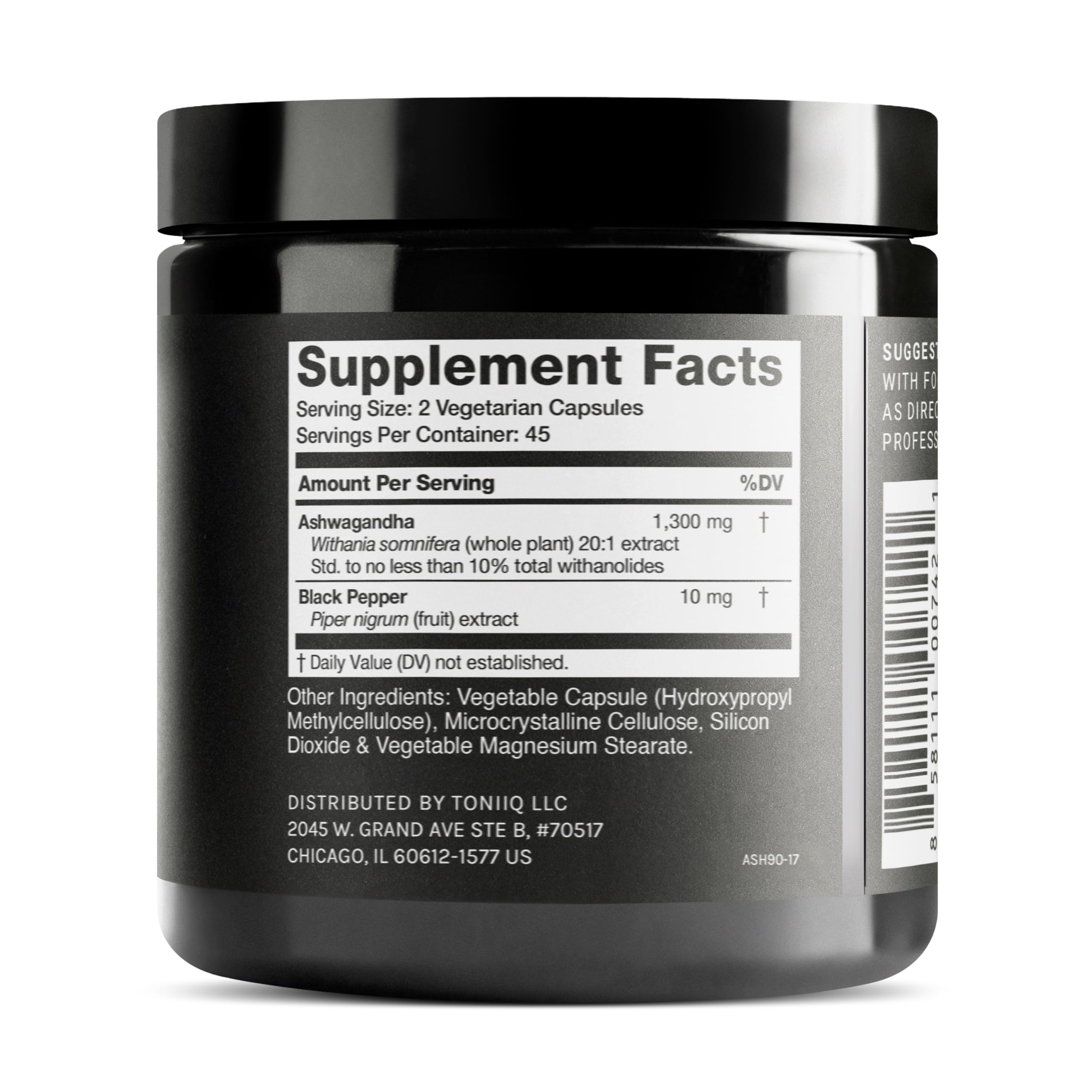 Toniiq Ashwagandha - Ultra High Potency 20:1 Extract with 10% Withanolides - Wild Harvested in India - Highly Concentrated - Third-Party Lab Tested - 90 Capsules ToniiqAu supplements