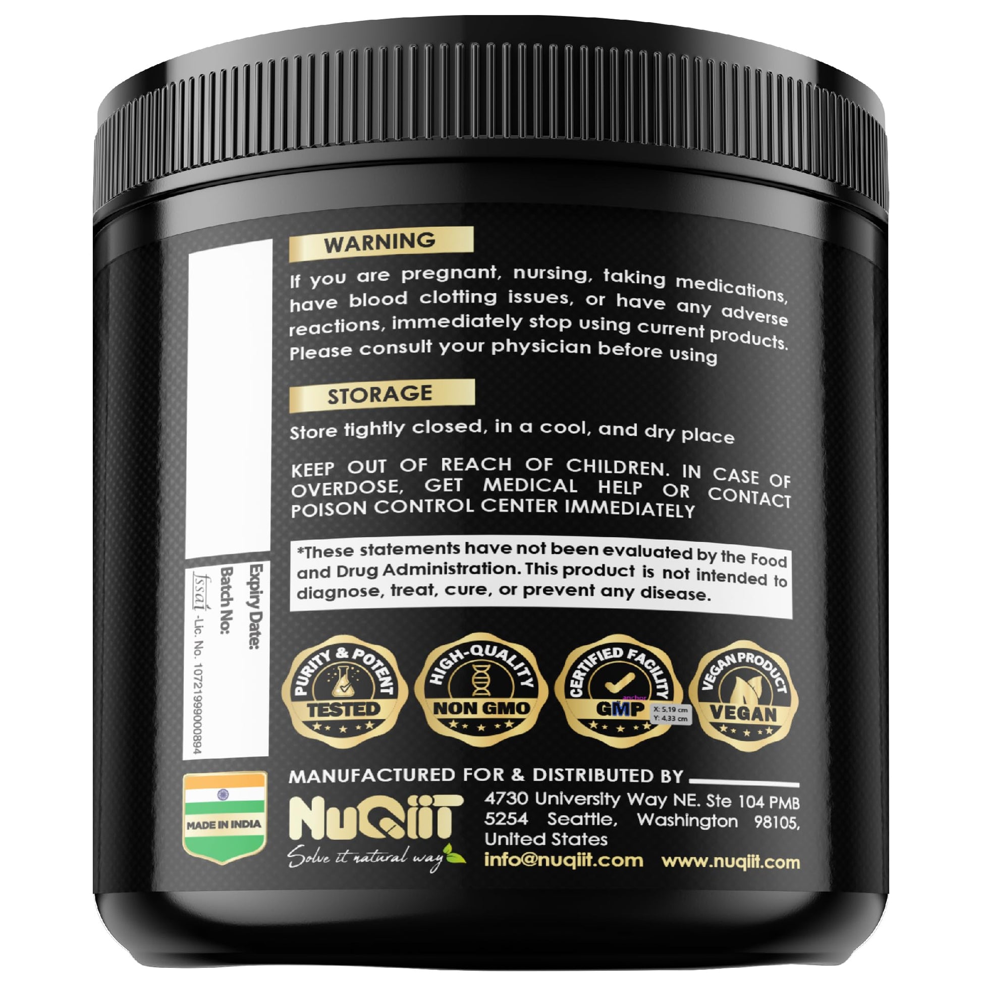 Red Vine Leaf Extract 15000mg Beet Root 3000mg Organic Green Tea 3000mg Supplement & More - Support Heart Health, Strength, Immune System & Body Management - 120 Vegan Capsules for 2-Month Supply NUQIITAu supplements