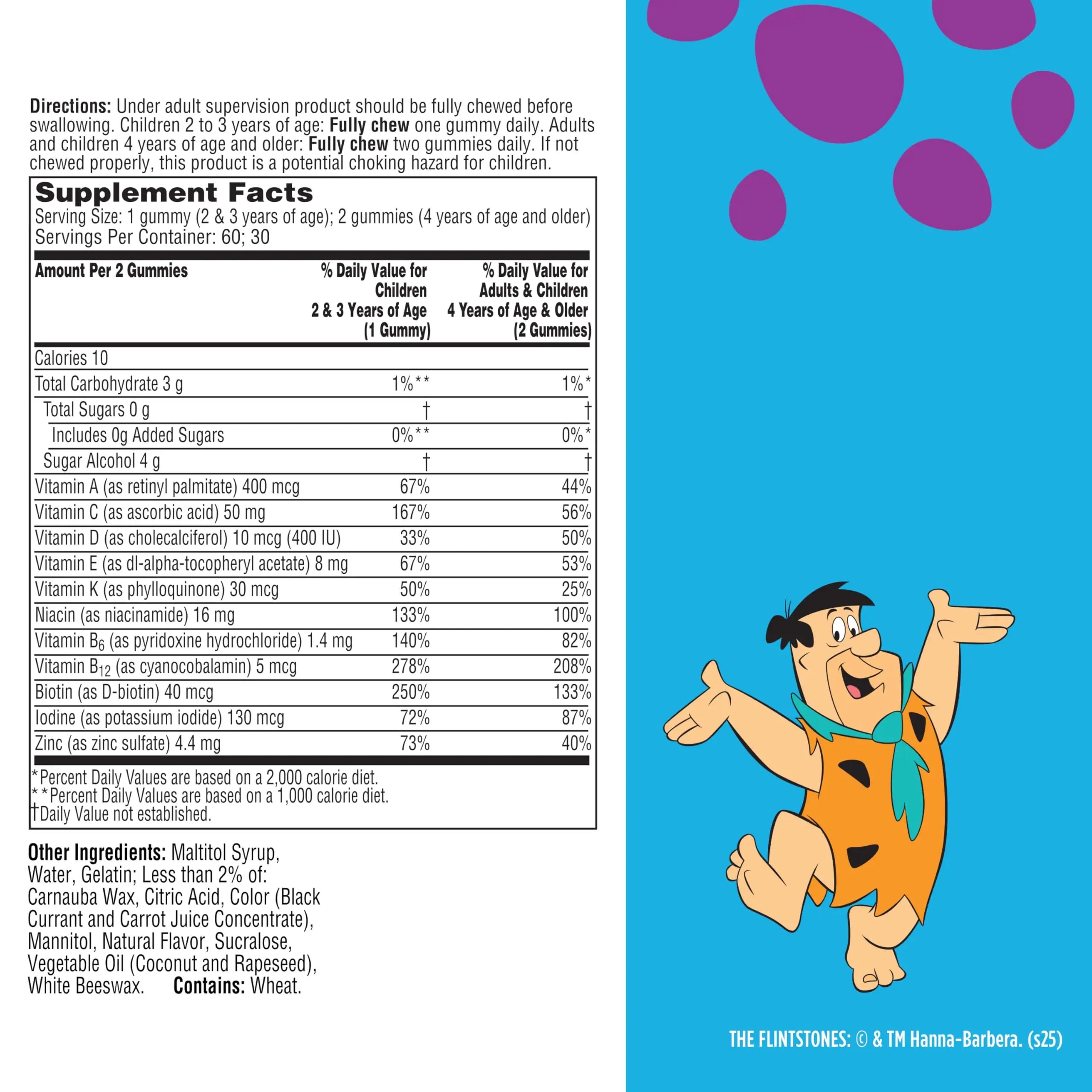 Flintstones Multivitamins for Kids, Sugar Free Kids Multivitamin Gummies, with Vitamins A, C, E, B6 & B12, Raspberry Flavored Gummy Vitamins, 60 Count Flintstones VitaminsAu supplements