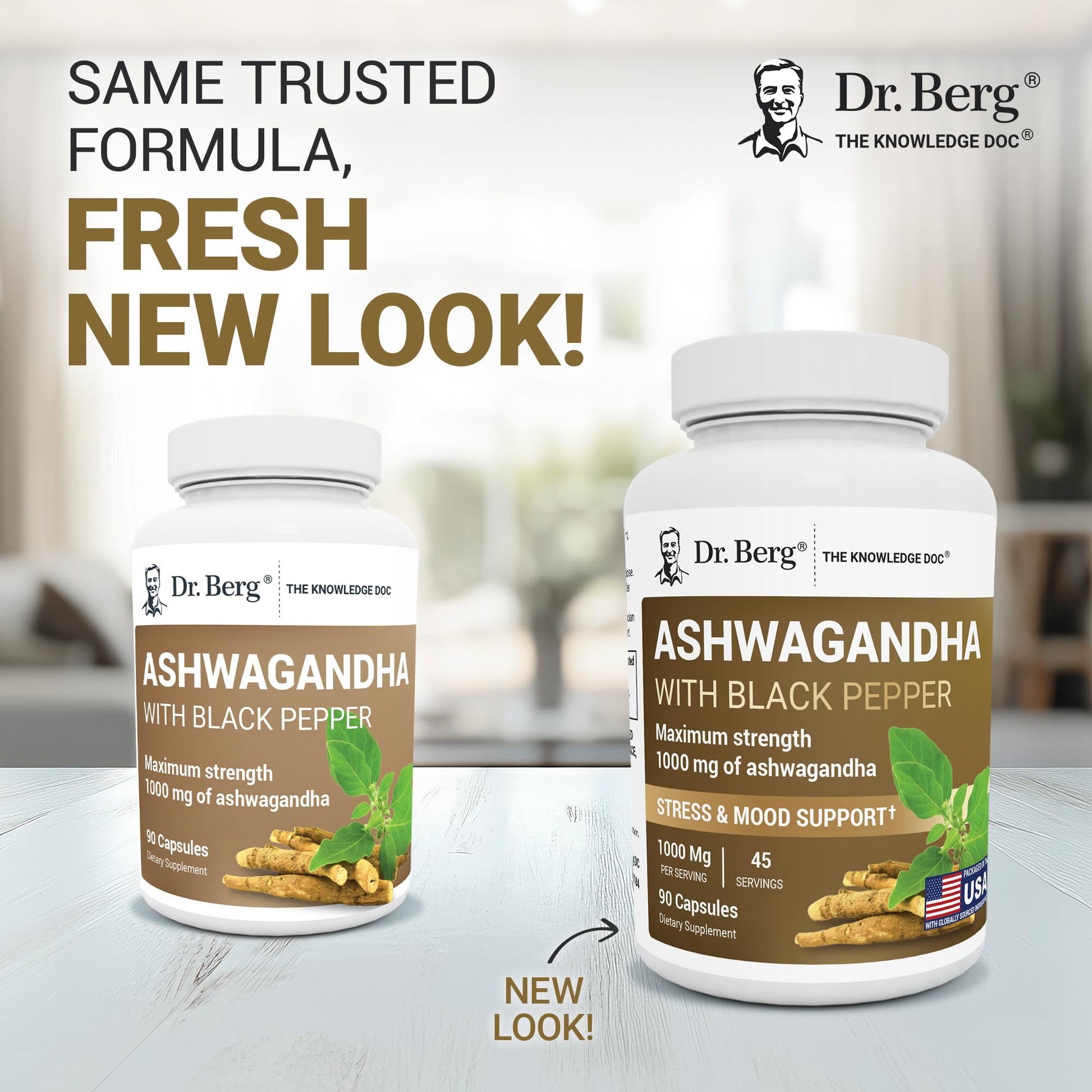 Dr. Berg Ashwagandha Capsules 1000mg - Includes Ashwagandha Root with Black Pepper from Bioperine - Ashwagandha Supplements 90 Capsules Dr. Berg NutritionalsAu supplements