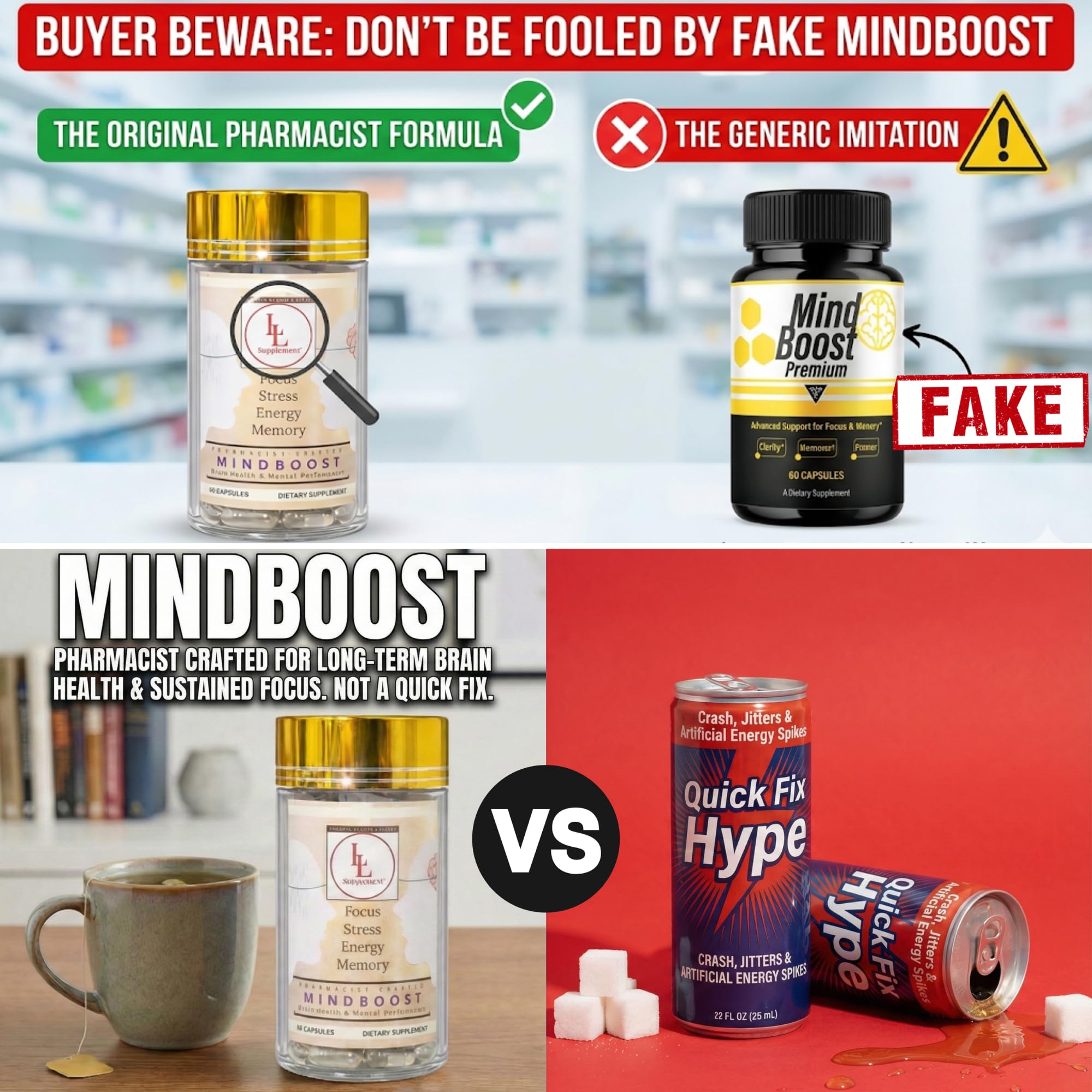 LL Supplement MindBoost Nootropic Brain & Focus Supplement – Lion’s Mane, B Vitamins & Alpha Lipoic Acid – Pharmacist Formulated – Gold Cap Edition – 60 Capsules L & L SupplementAu supplements