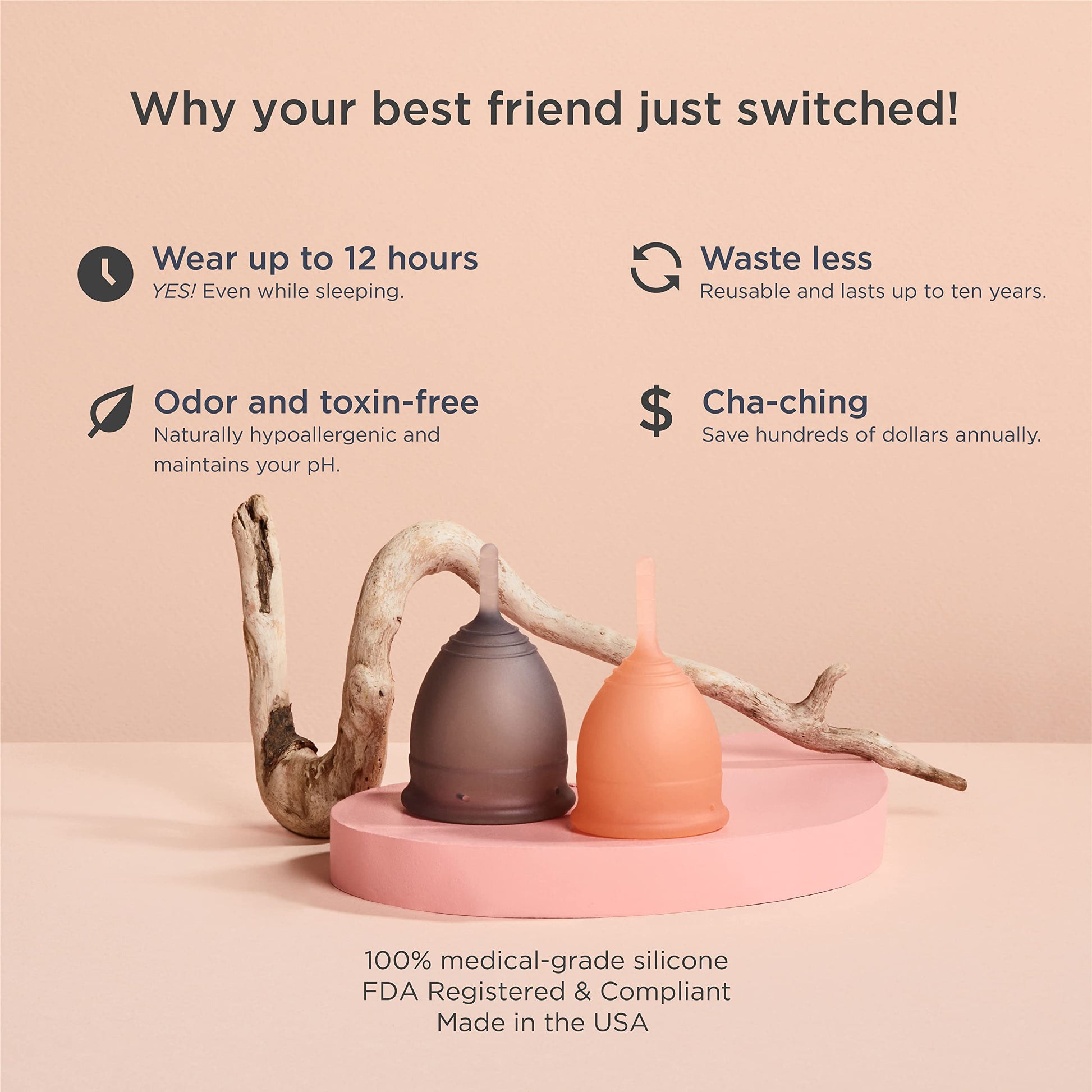 Saalt Soft Menstrual Cup - Best Sensitive Reusable Period Cup - Wear for 12 Hours - Tampon and Pad saaltAu supplements