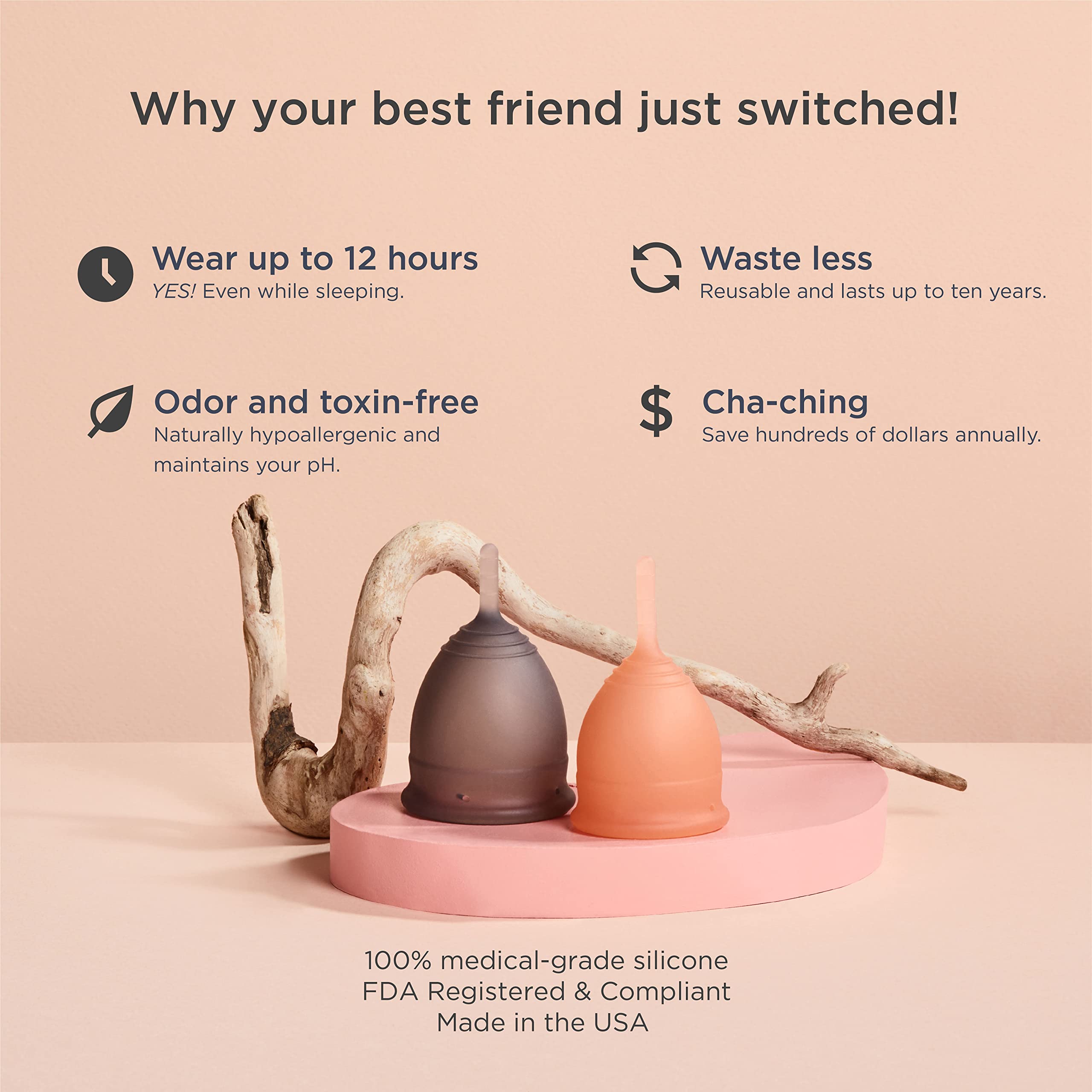 Saalt Soft Menstrual Cup - Best Sensitive Reusable Period Cup - Wear for 12 Hours - Tampon and Pad saaltAu supplements