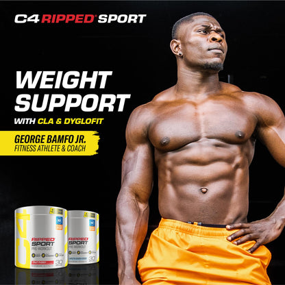 C4 Ripped Sport Pre Workout Powder Fruit Punch - NSF Certified for Sport + Sugar Free CellucorUS supplements