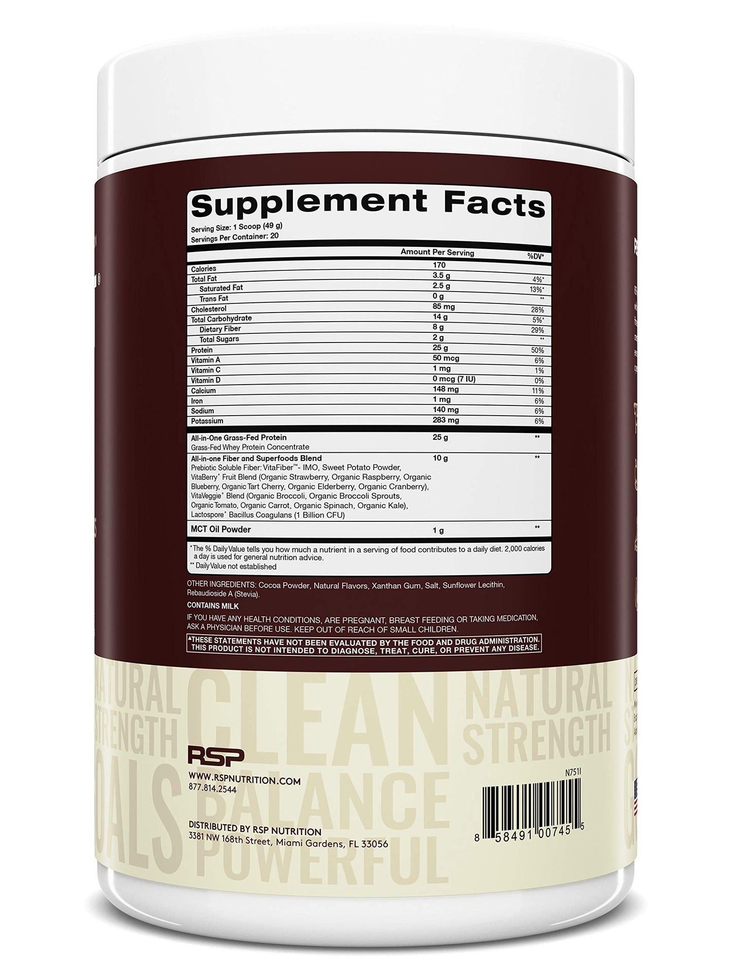 RSP NUTRITION TrueFit Protein Powder (Chocolate 2 LB) with AminoLean Pre Workout RSP NUTRITIONUS supplements