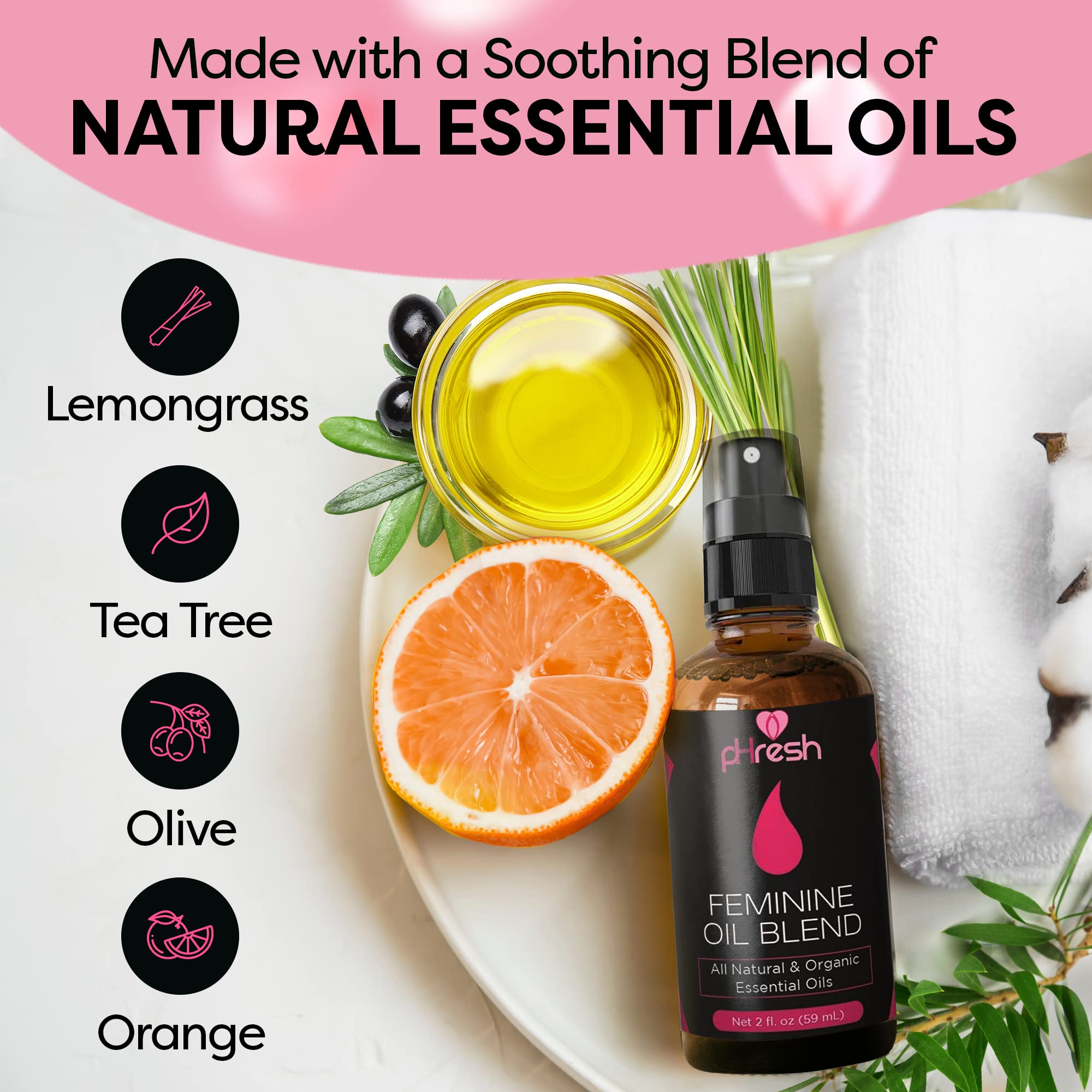 pHresh Feminine Spray - 100% All Natural Yoni Oil for Women - with Tea Tree, Lemongrass, Orange Essential Oils ACE NUTRITIONAu supplements