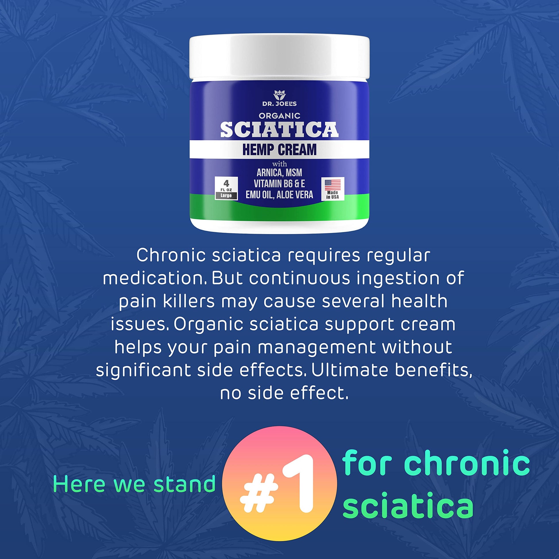 Sciatica Cream - Premium Sciatica Cream - Fast Absorption & Maximum Relief - 4 oz Large Value Pack - Made in The USA Dr. JOEL'SAu supplements