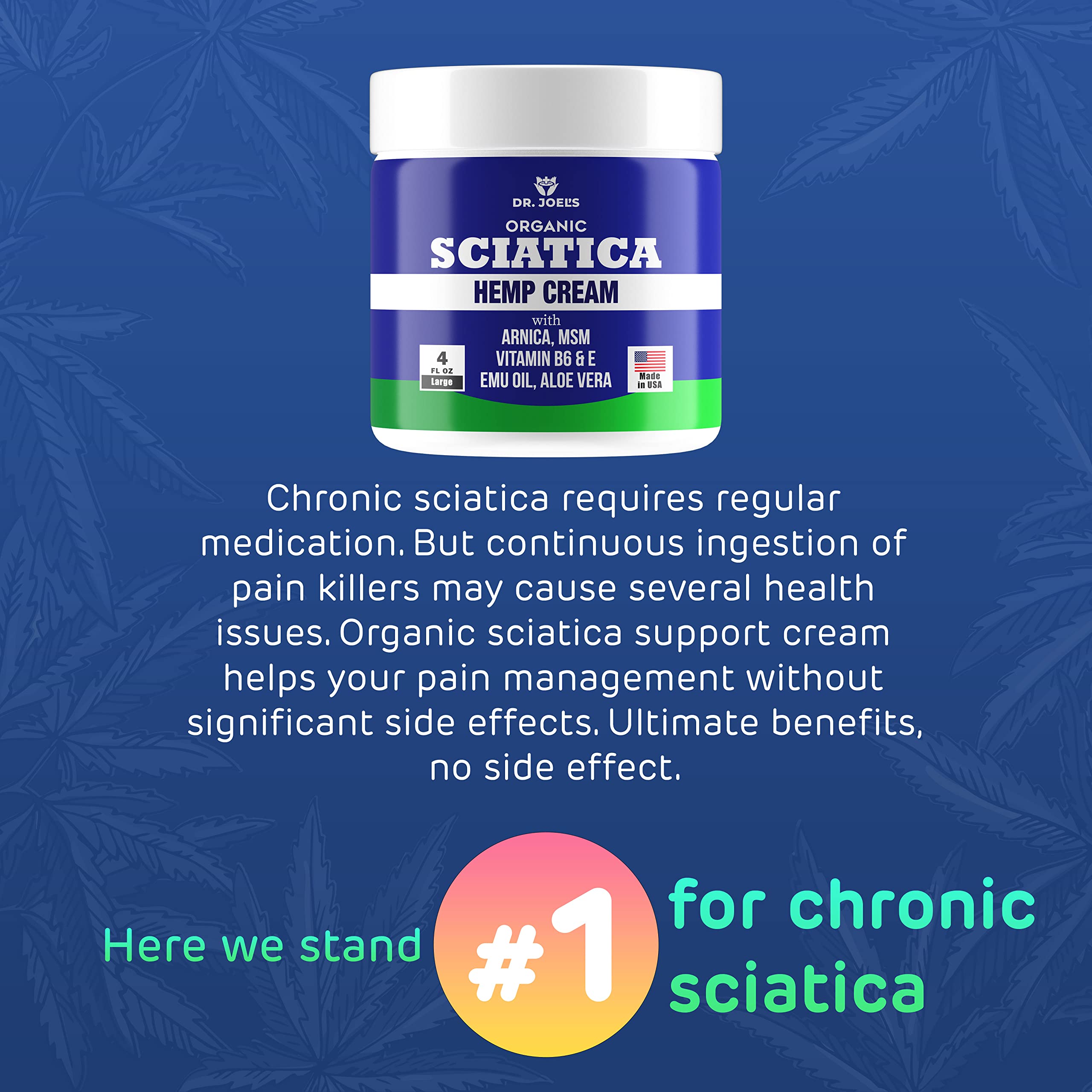 Sciatica Cream - Premium Sciatica Cream - Fast Absorption & Maximum Relief - 4 oz Large Value Pack - Made in The USA Dr. JOEL'SAu supplements