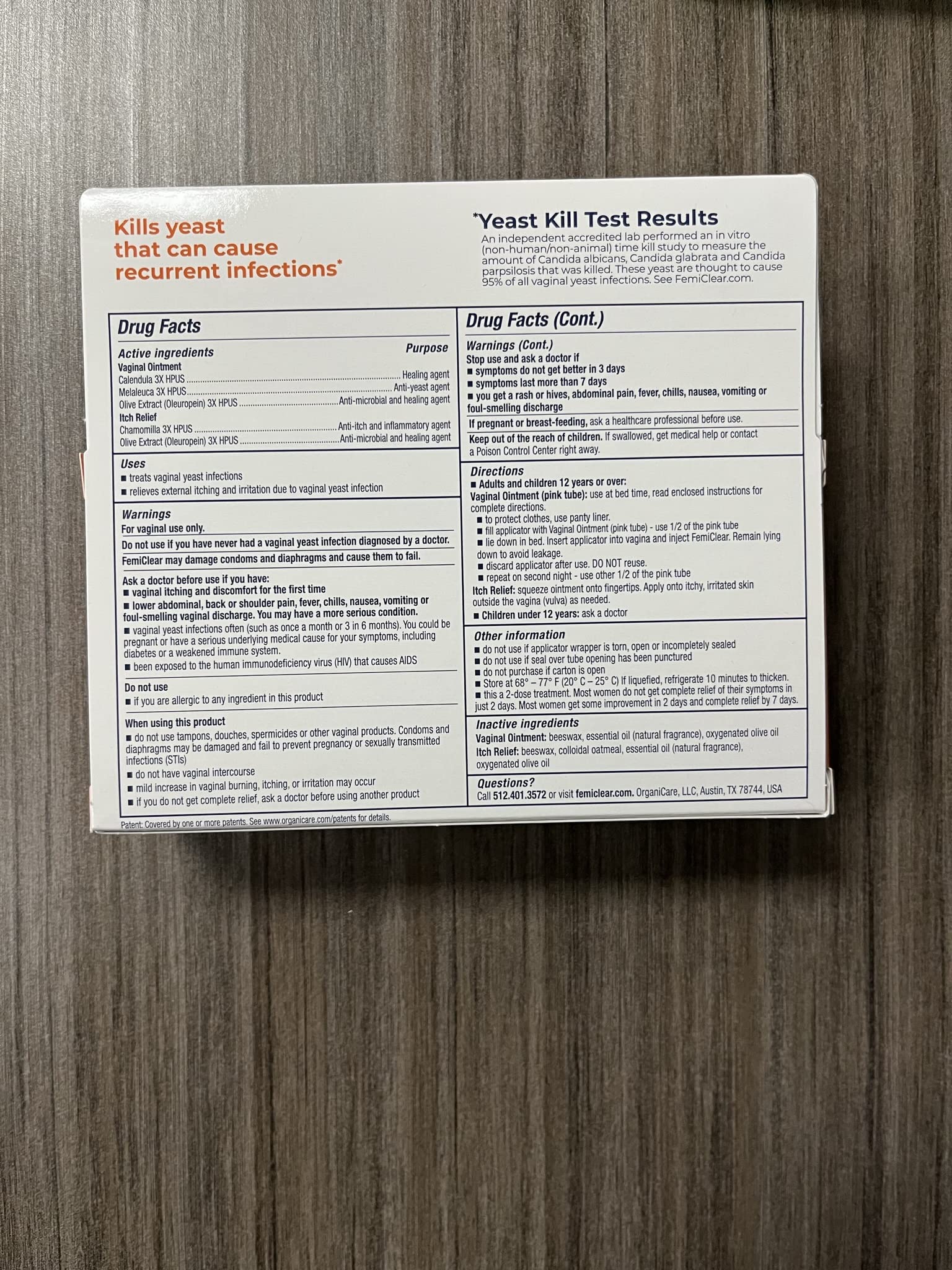 FemiClear 2-Day Dose Yeast Infection Treatment for Women and Soothing Feminine Wash, External Anti-Itch Ointment FemiClearAu supplements
