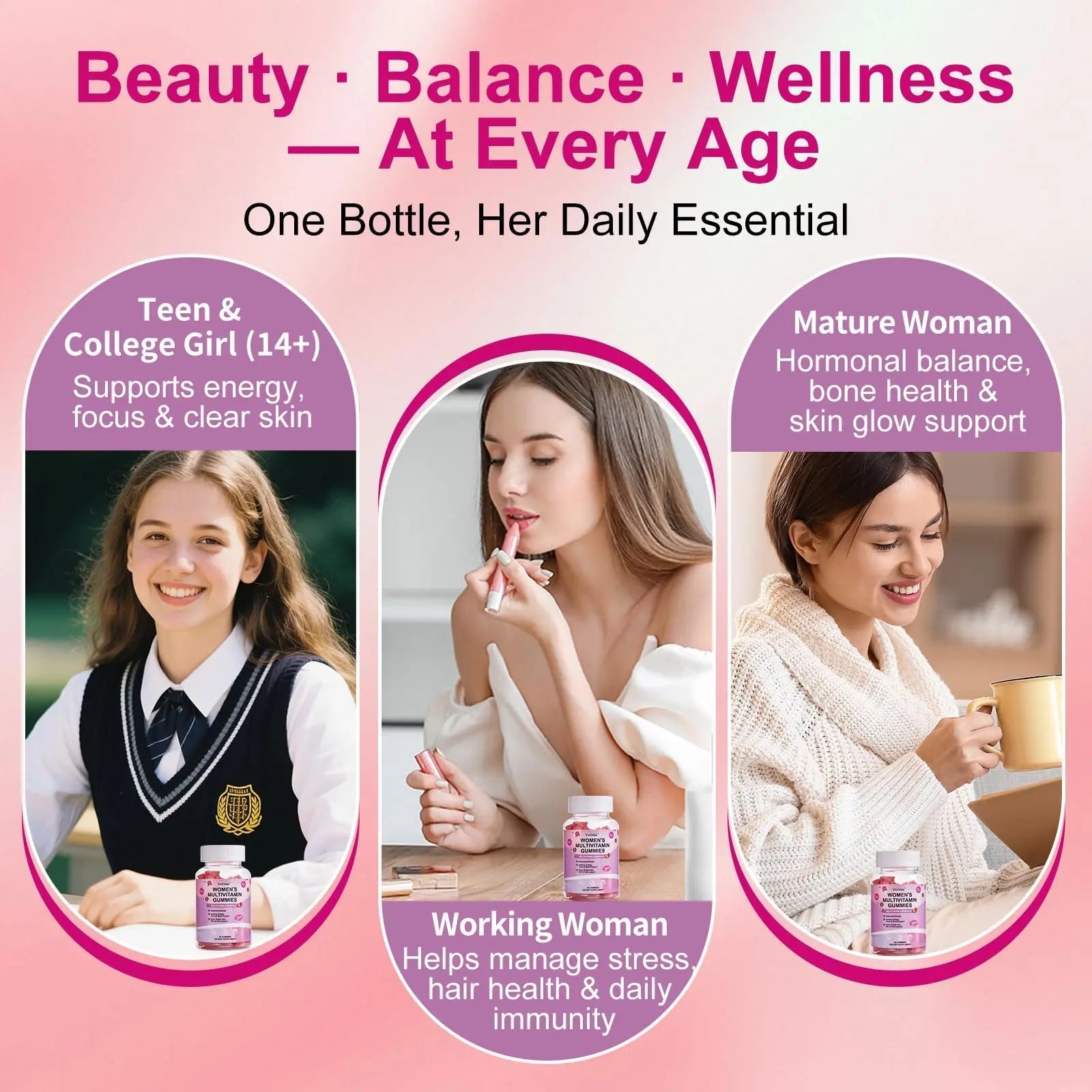 Vccvaa Sugar Free Multivitamin Gummies for Women 14+ with Iron, Inositol, Folate, Vitamins A C D3 E B12 K2, Herbal & Mineral Blend VccvaaAu supplements