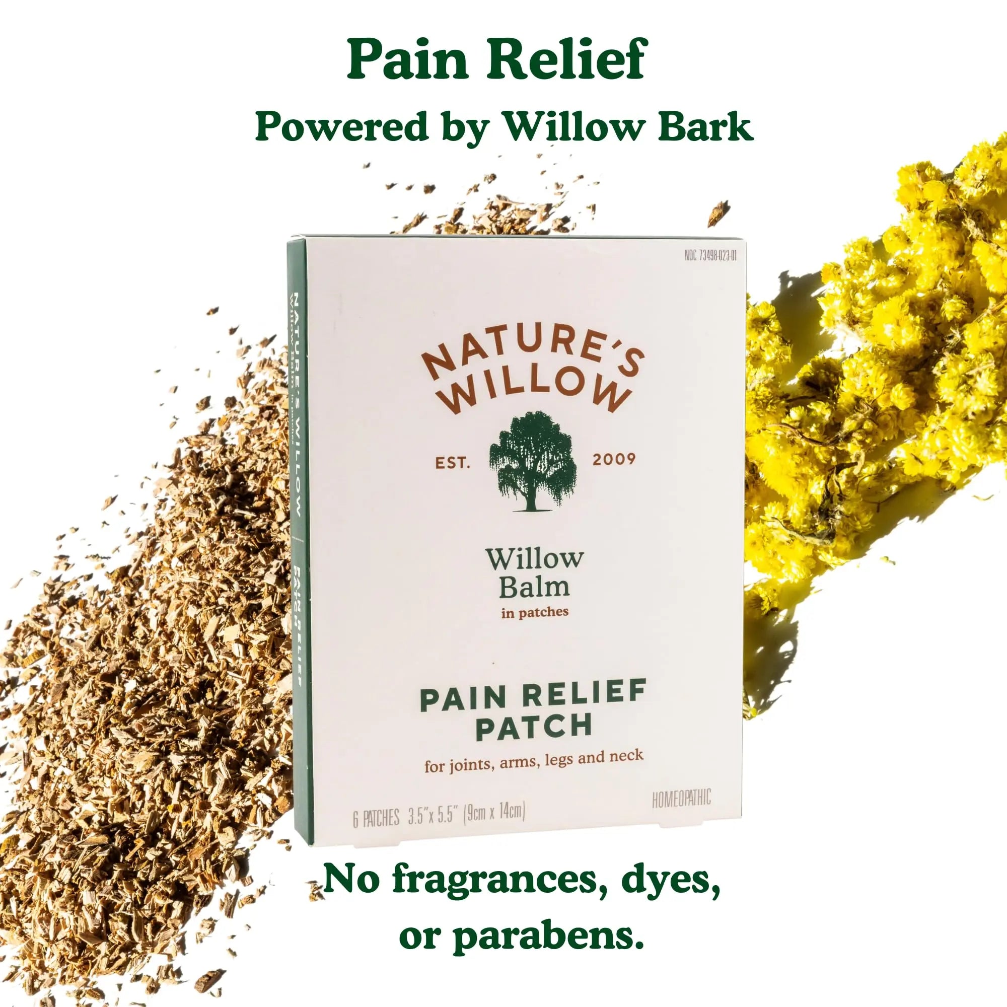 Nature's Willow Natural Pain Relief Patches for Muscles & Joints | Fast-Acting with White Willow Bark | Free from Artificial Fragrances & Dyes | 6 Patches per Pack (3-Pack) Nature's WillowAu supplements