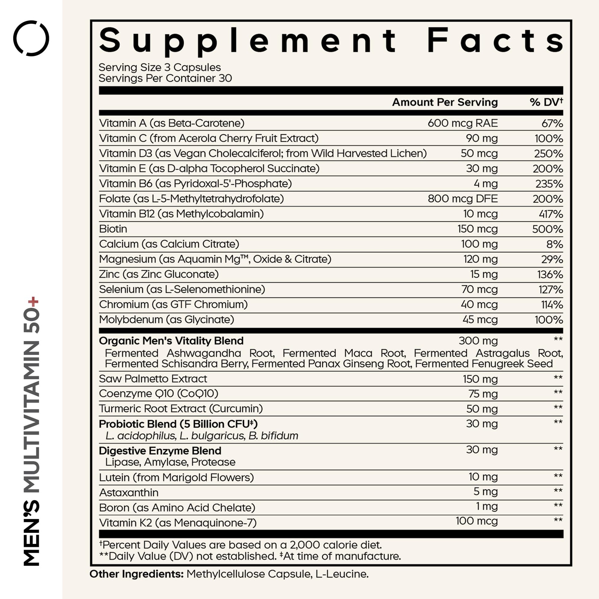 Codeage Men's Multivitamin 50+ Supplement - Essential Vitamins for Men Over 50 Years Old, Minerals, CoQ10, Turmeric, Saw Palmetto, Maca, Panax Ginseng, Probiotics & Botanicals - Non-GMO - 90 Capsules CodeageAu supplements