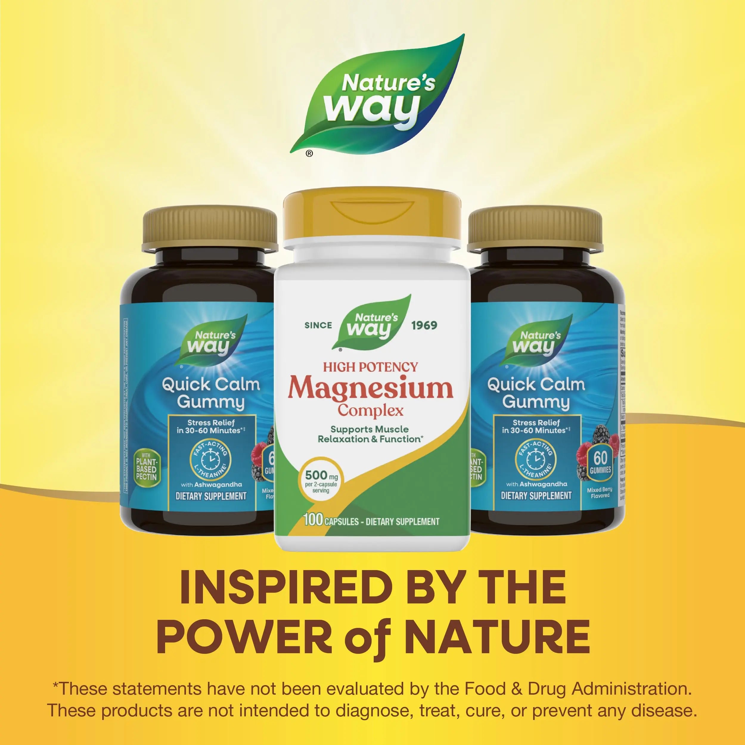 Nature's Way Magnesium Complex, Supports Muscle Relaxation*, Muscle Function*, Promotes a sense of Calm*, Magnesium Citrate and Oxide, 100 Capsules Nature's Waynz supplements