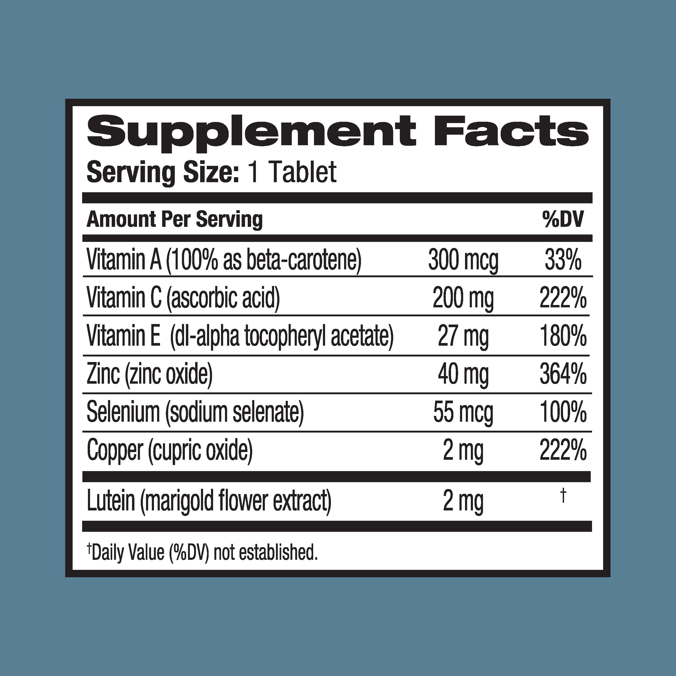 Ocuvite Eye Vitamin & Mineral Supplement, Lutein & Antioxidant Vitamins A, C, E, Zinc for Eye Health, Vitamins for Eyes, 120 Tablets (Pack of 2) OcuviteAu supplements
