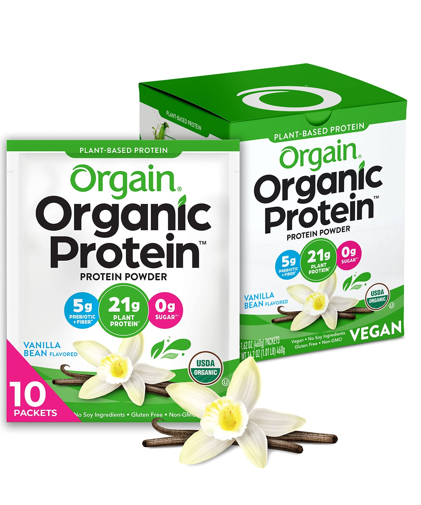 Orgain Organic Vegan Protein Powder, Vanilla Bean - 21g Plant Based Protein, Gluten Free OrgainUS supplements