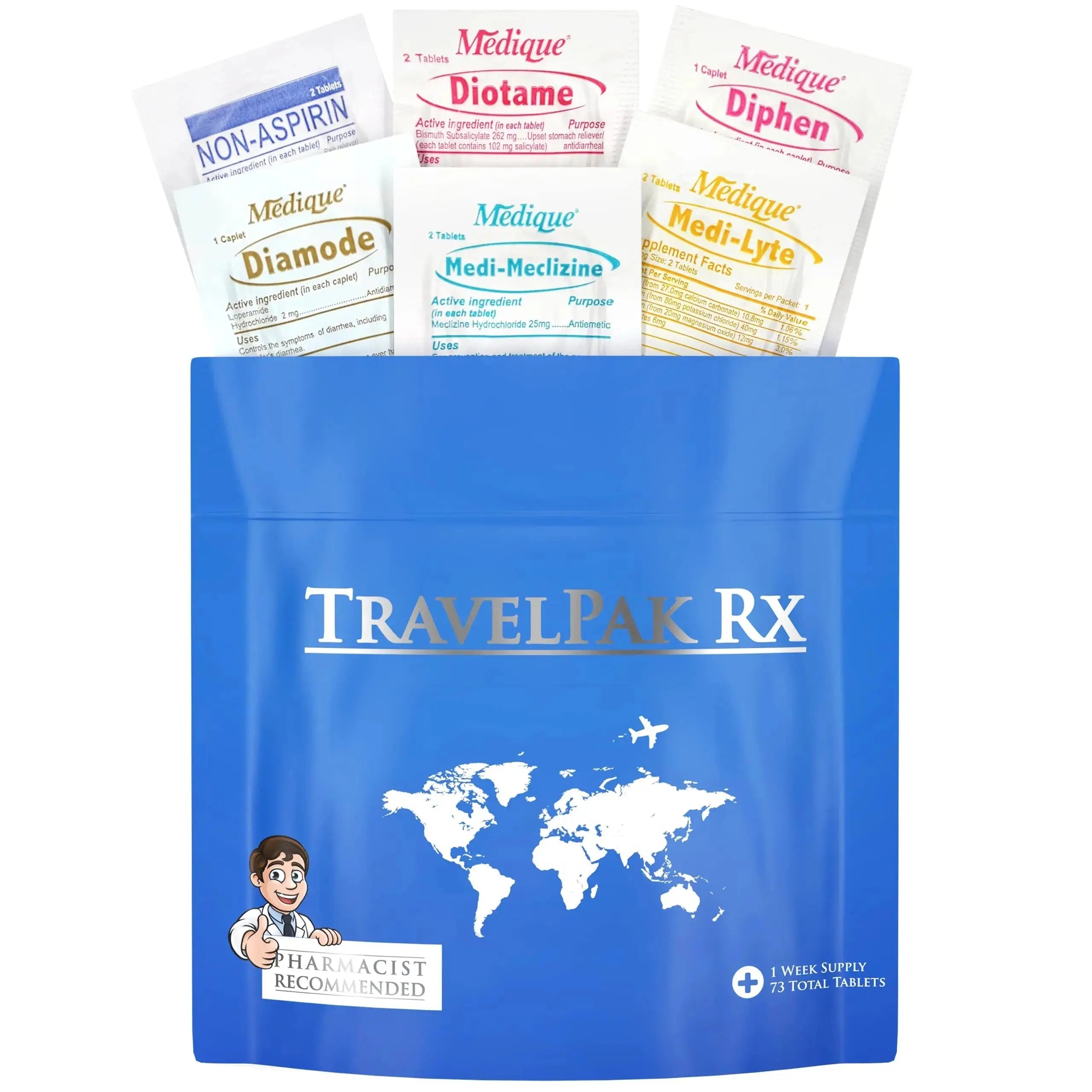 TravelPakRx Travel Essentials Medicine Kit - TSA-Approved Over-The-Counter Individual Medicine Packets, for Travel, Cruises, Camping, Created by Pharmacist TravelPakRxAu supplements