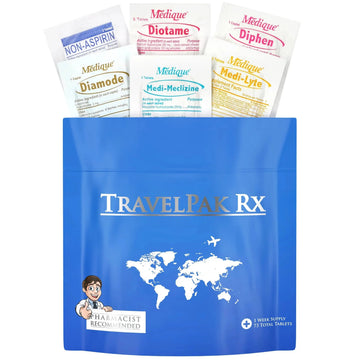 TravelPakRx Travel Essentials Medicine Kit - TSA-Approved Over-The-Counter Individual Medicine Packets, for Travel, Cruises, Camping, Created by Pharmacist TravelPakRxAu supplements